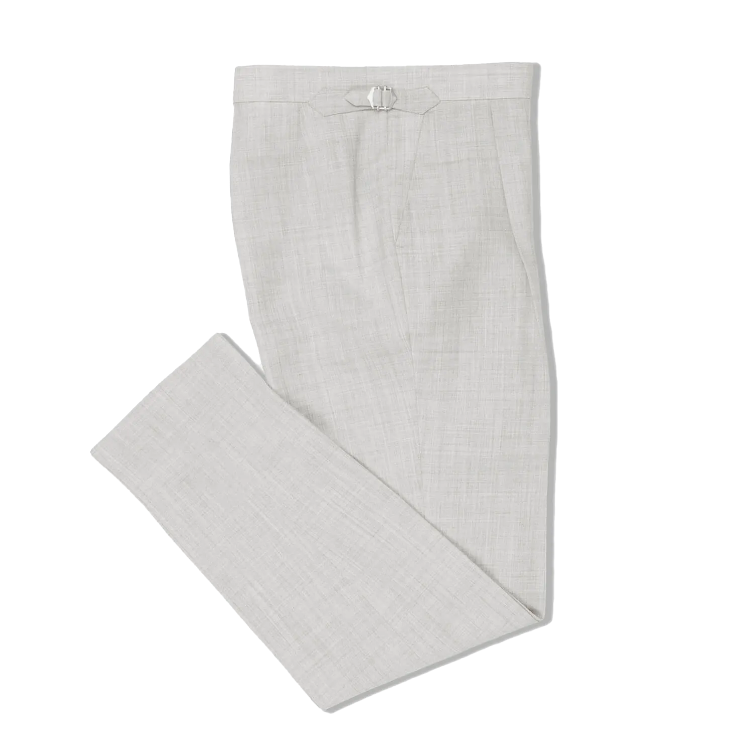 Pleat Front Trouser in Light Grey High Twist Wool