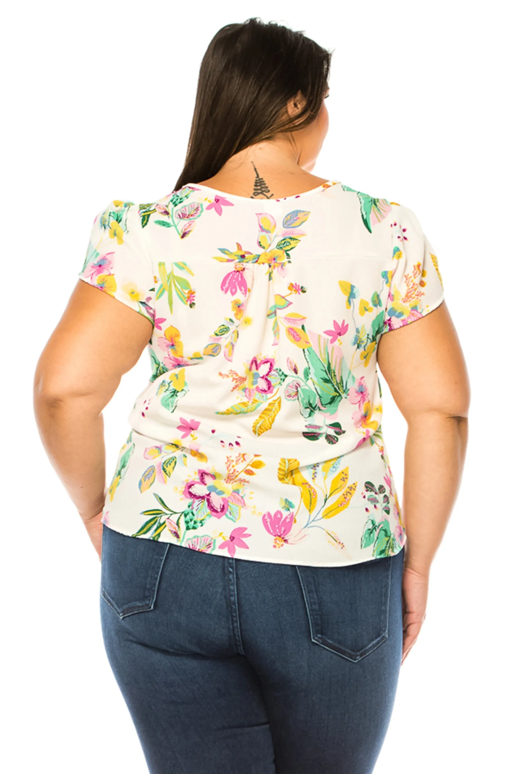 Plus Size Solid Overlapping Short Sleeve Top B82901 $9.50Each