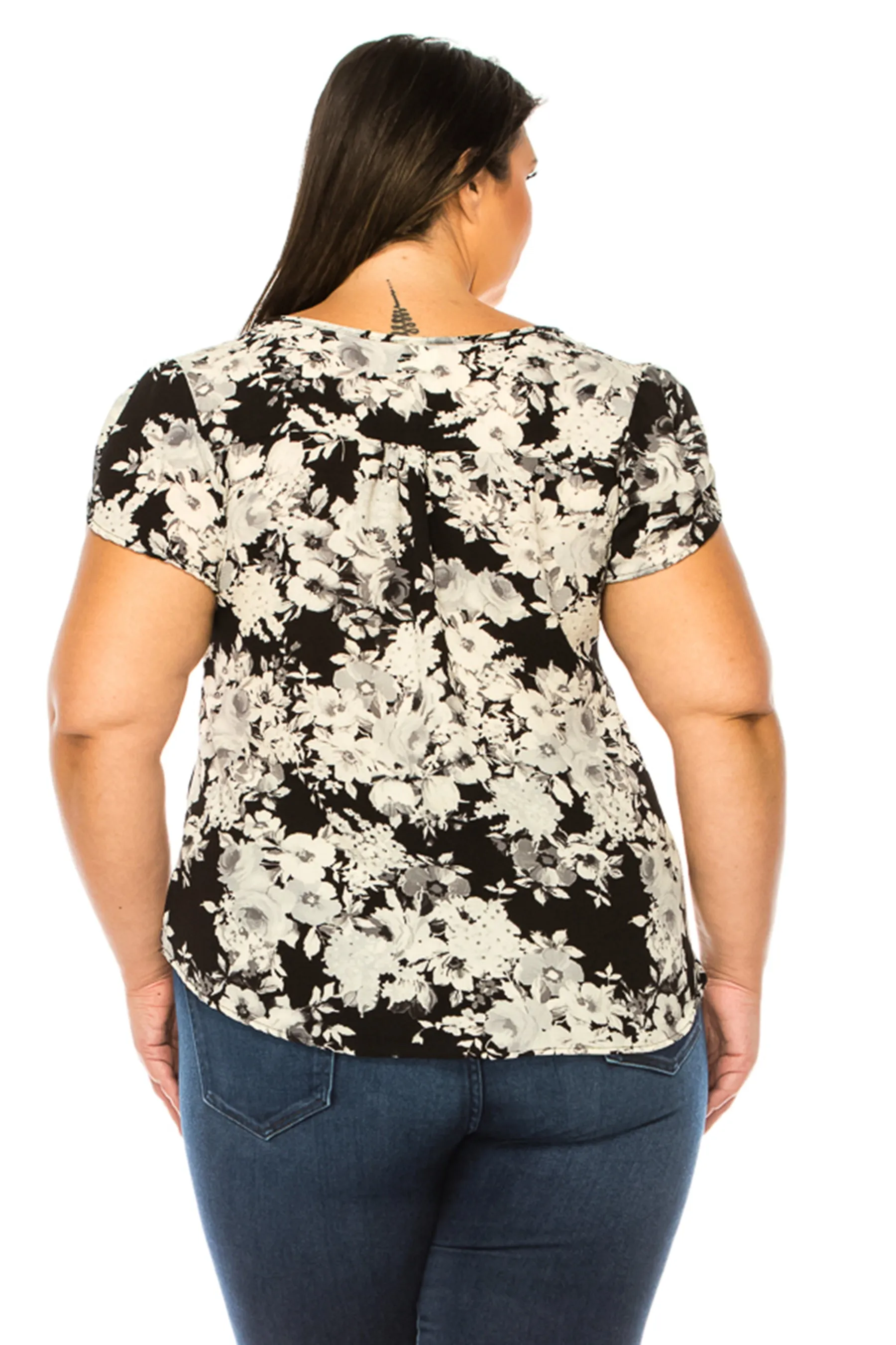 Plus Size Solid Overlapping Short Sleeve Top B82901 $9.50Each