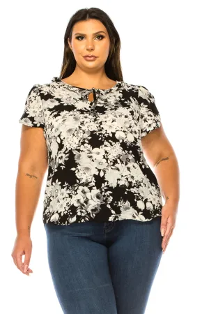 Plus Size Solid Overlapping Short Sleeve Top B82901 $9.50Each