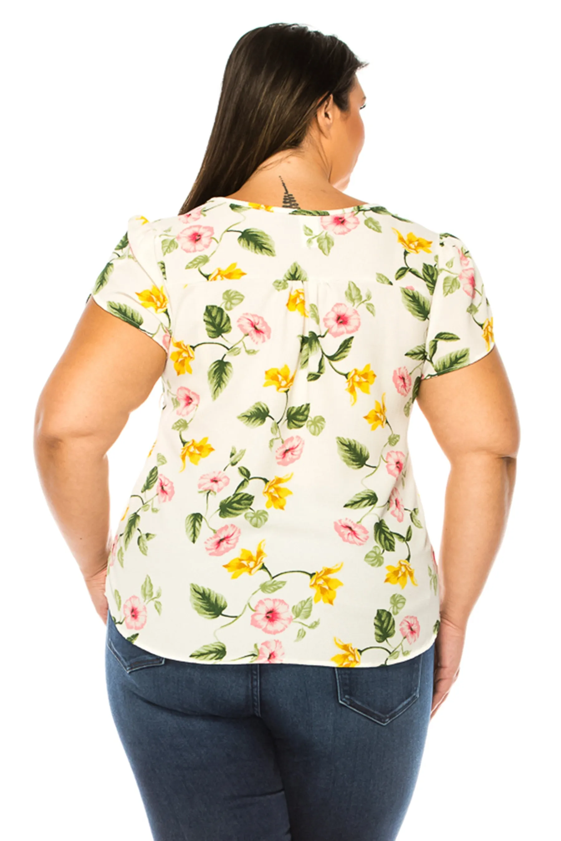 Plus Size Solid Overlapping Short Sleeve Top B82901 $9.50Each