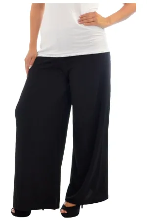 Plus Size Wide Leg Flared Plain Palazzo Trouser