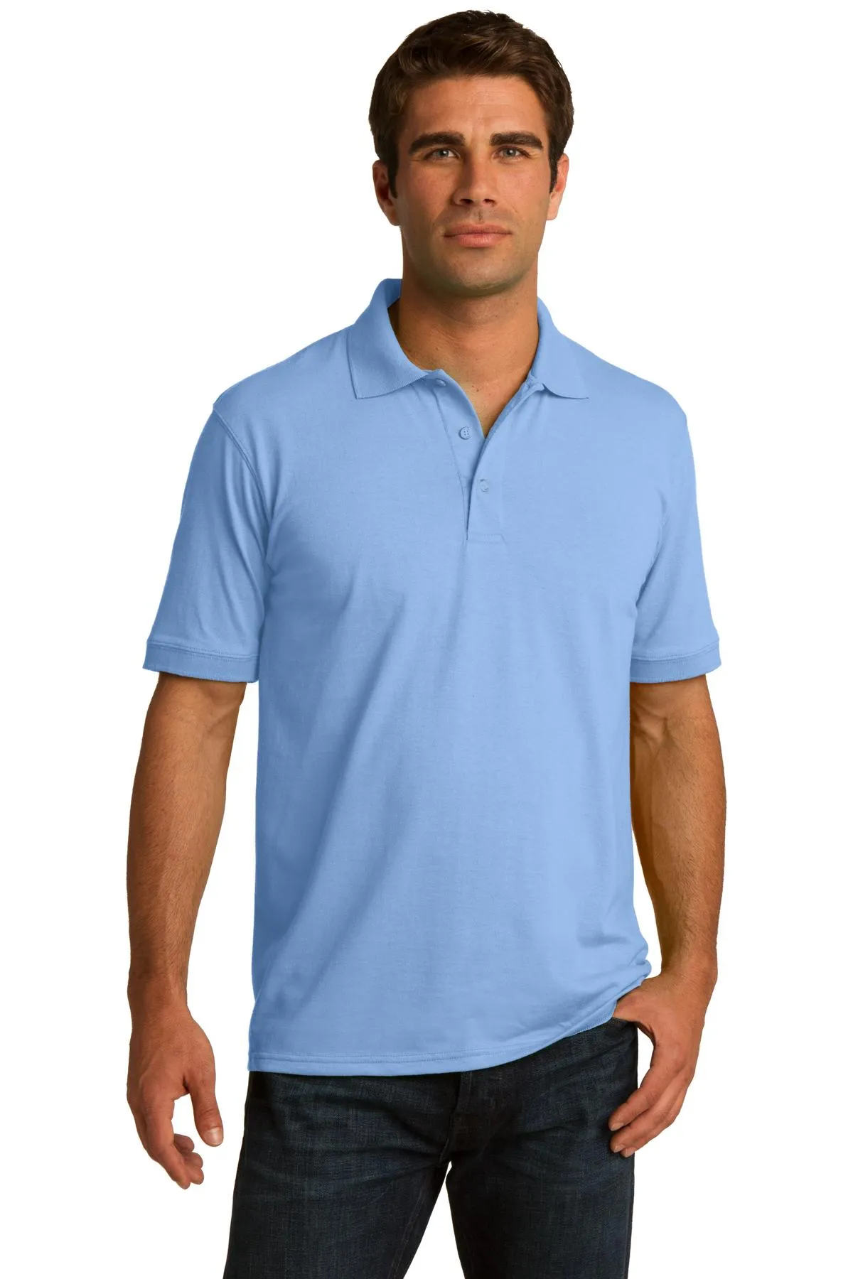 Port & Company Tall Core Blend Jersey Knit Polo. KP55T Light Blue Tall