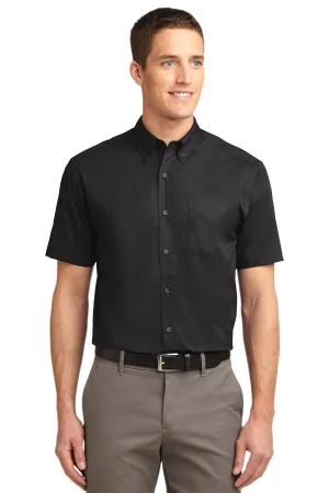 Port Authority Short Sleeve Easy Care Shirt.  S508 Black/ Light Stone