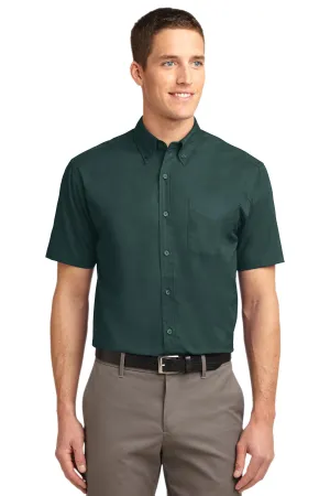 Port Authority Short Sleeve Easy Care Shirt.  S508 Dark Green/ Navy