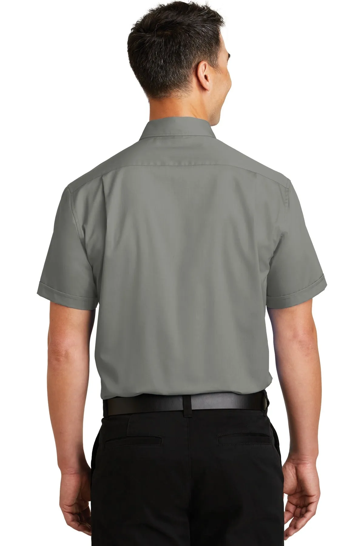 Port Authority Short Sleeve SuperPro Twill Shirt. S664 Monument Grey