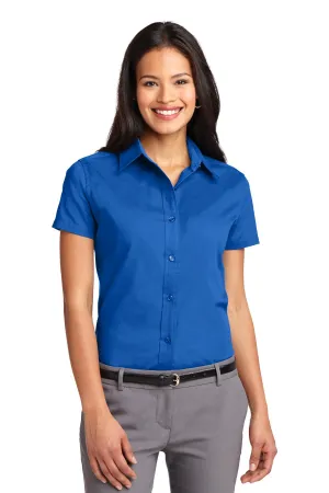 Port Authority Women's Short Sleeve Easy Care  Shirt.  L508 Strong Blue
