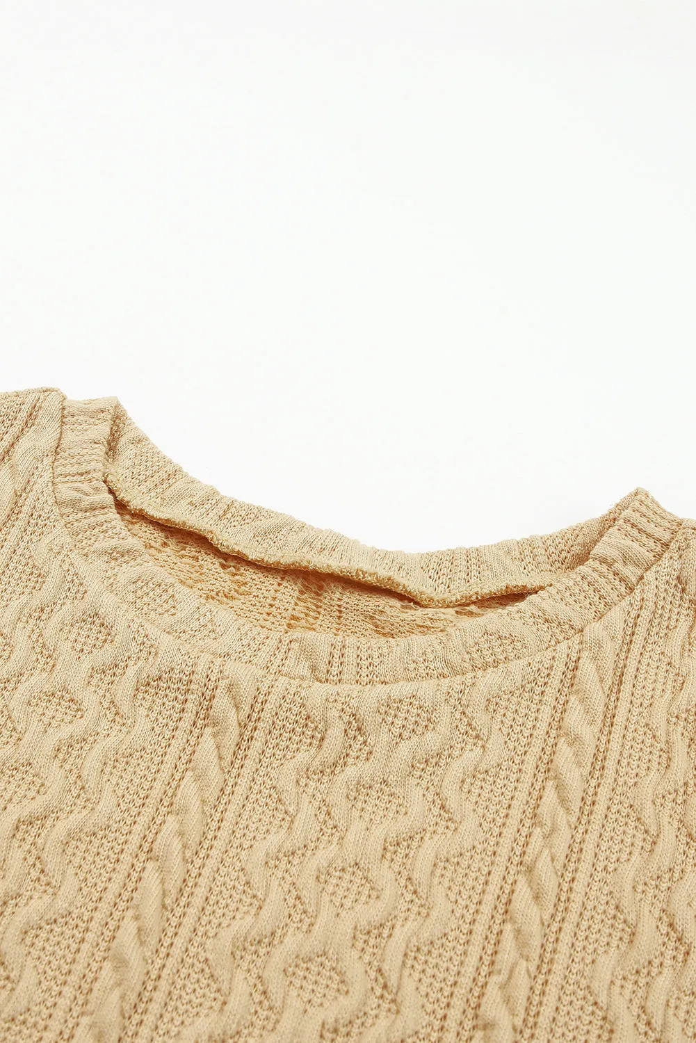 Puffy Sleeve Textured Knit Sweater
