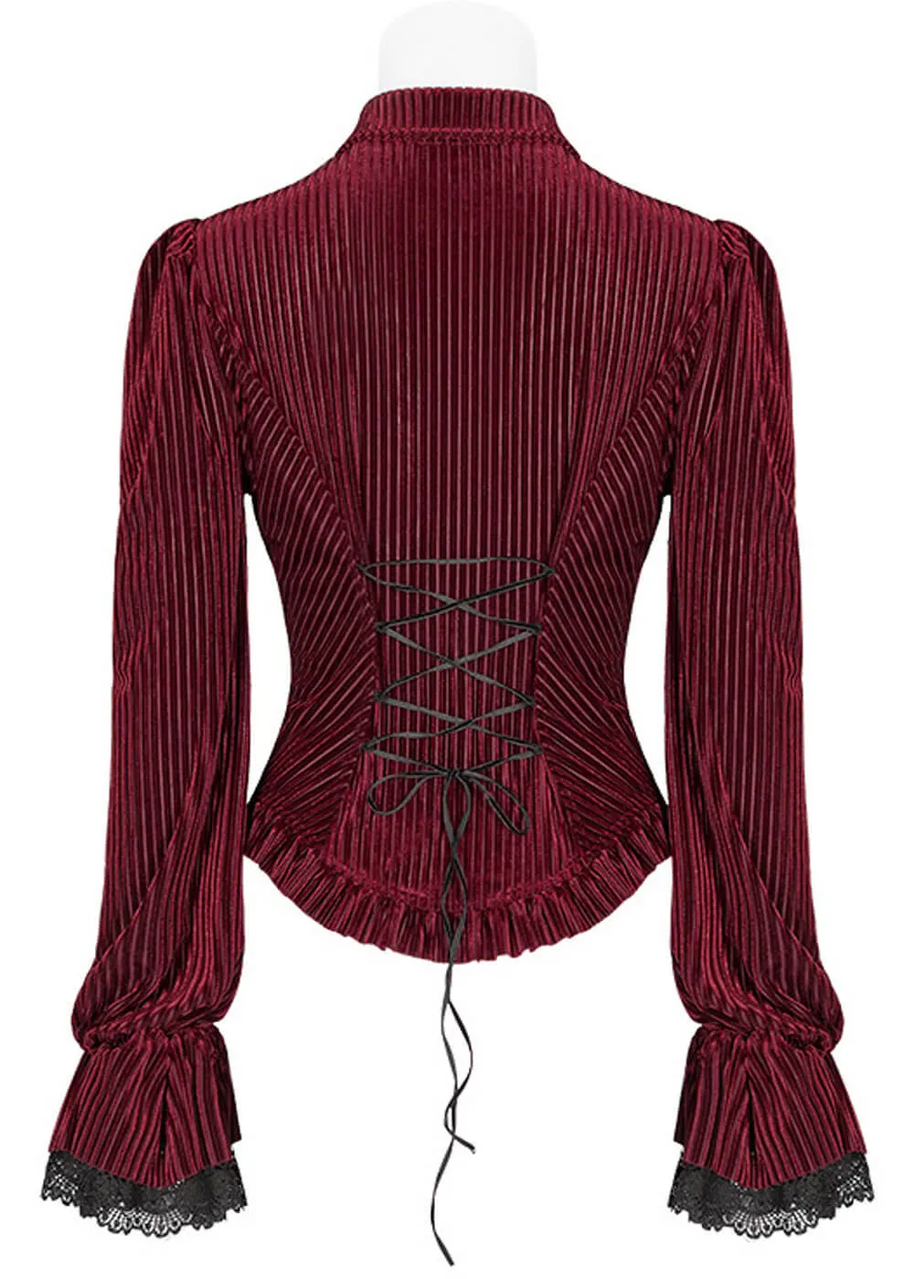 Punk Rave The Manor Velvet Blouse Rood