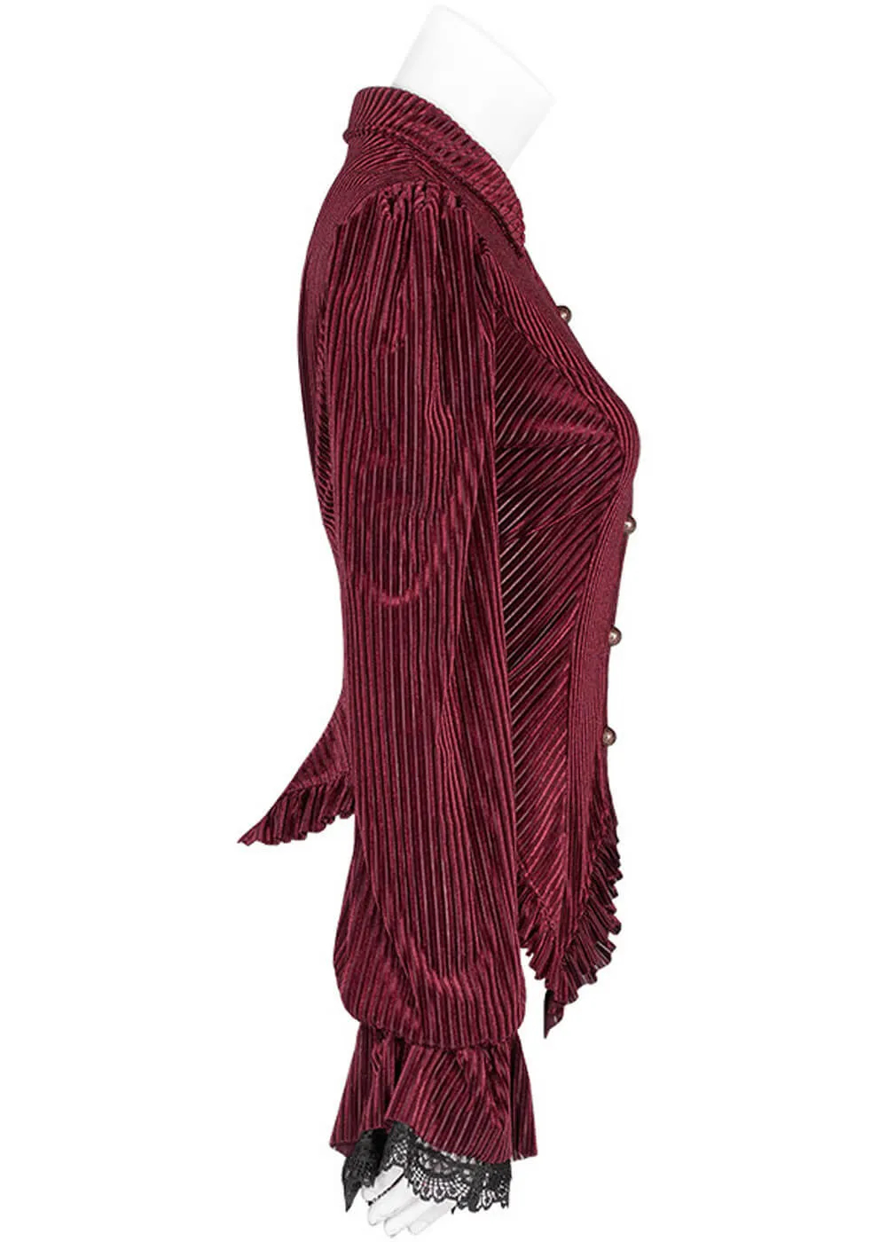 Punk Rave The Manor Velvet Blouse Rood