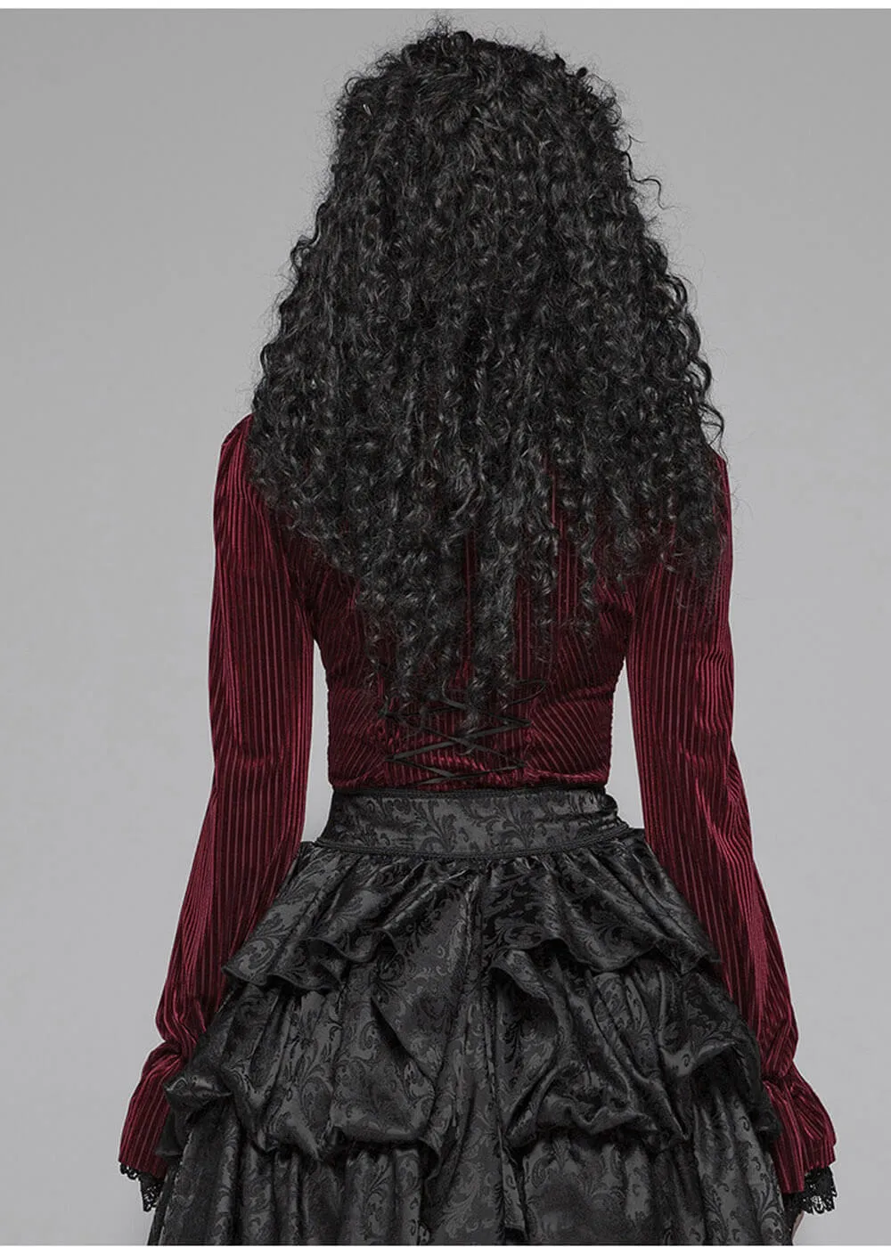 Punk Rave The Manor Velvet Blouse Rood