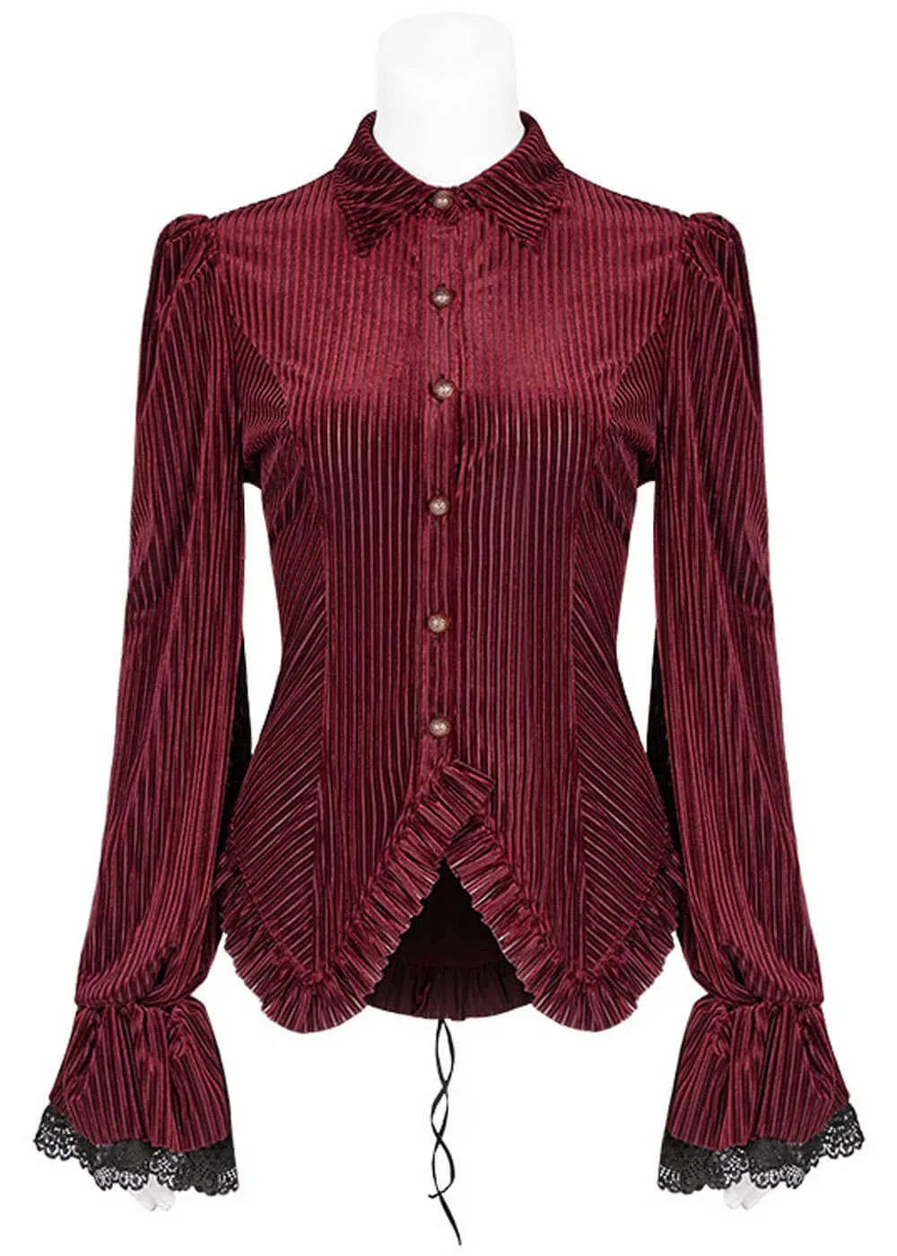 Punk Rave The Manor Velvet Blouse Rood