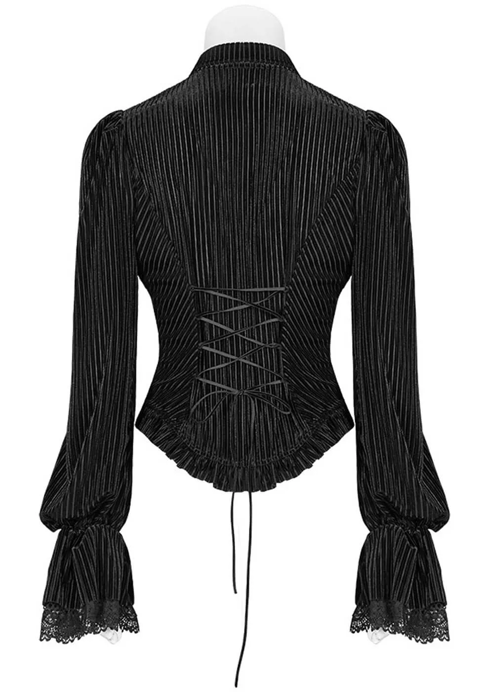 Punk Rave The Manor Velvet Blouse Zwart