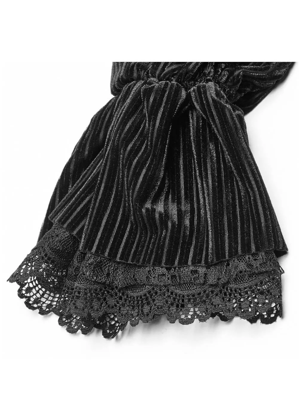 Punk Rave The Manor Velvet Blouse Zwart