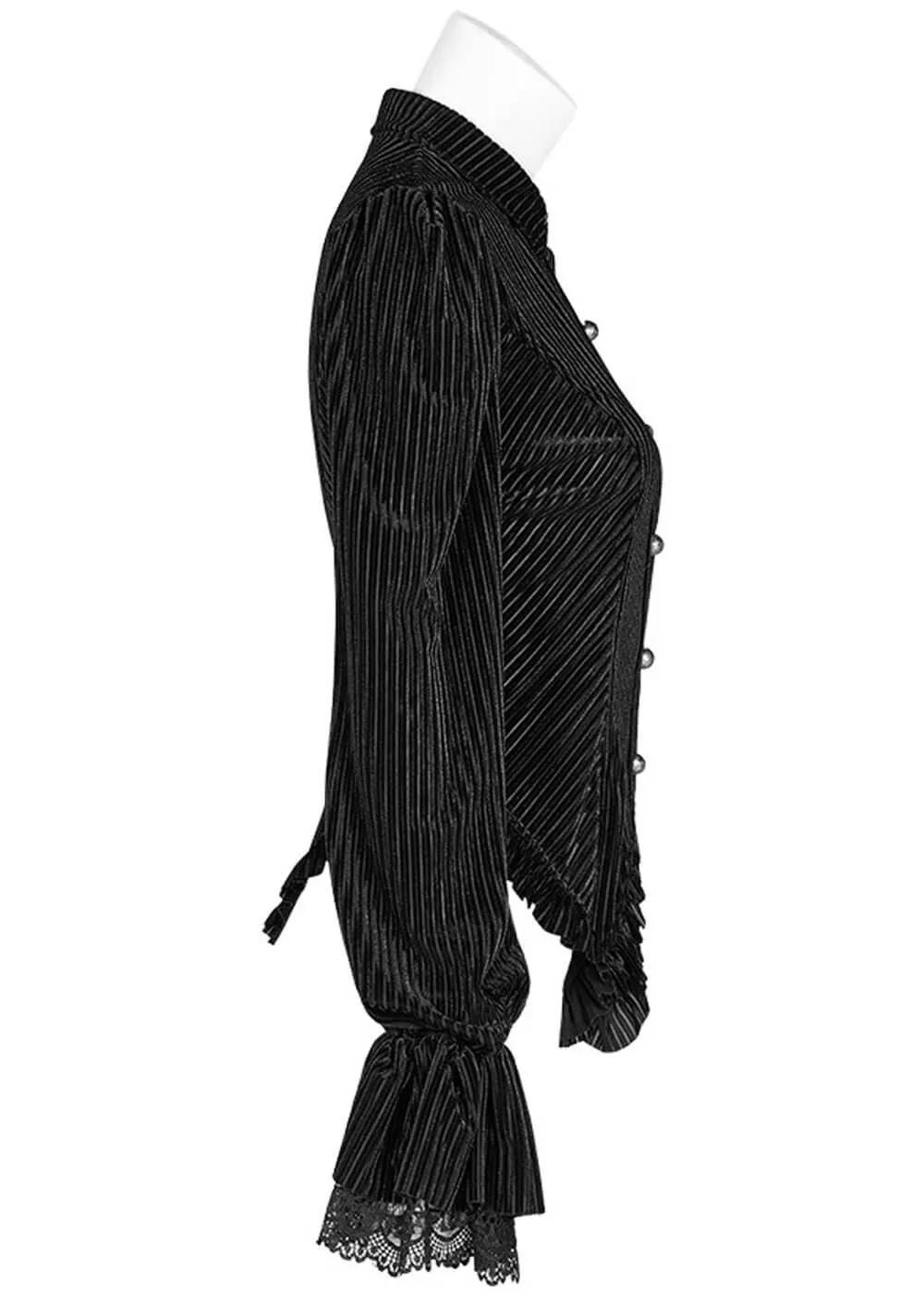 Punk Rave The Manor Velvet Blouse Zwart