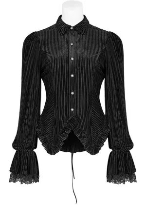 Punk Rave The Manor Velvet Blouse Zwart