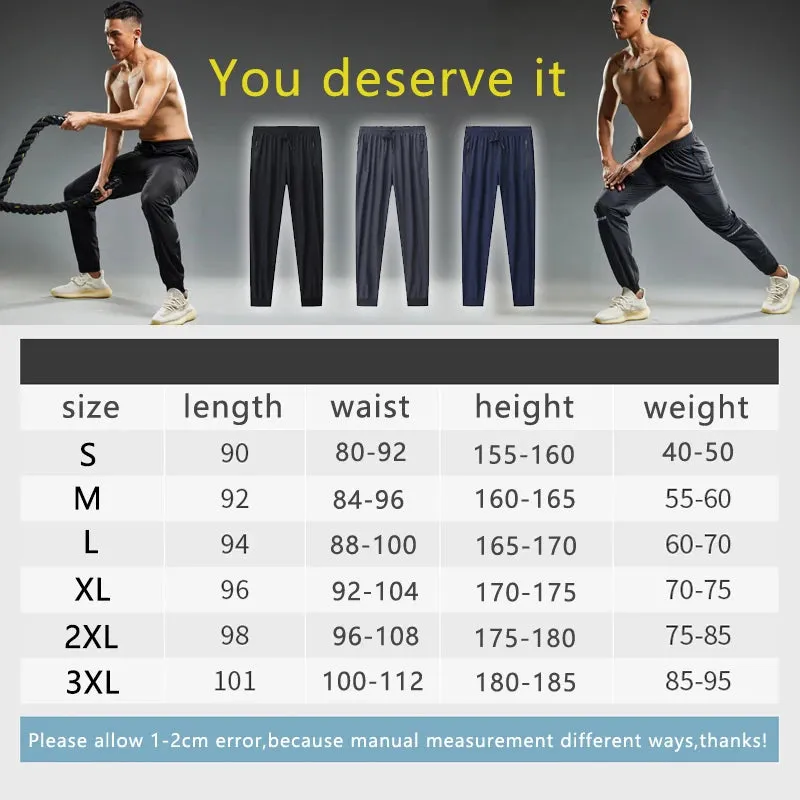Quick-Drying Sport Pants Men - Running Pants with Zipper Pockets, Training Joggings Sports Trousers, Fitness Casual Sweatpants