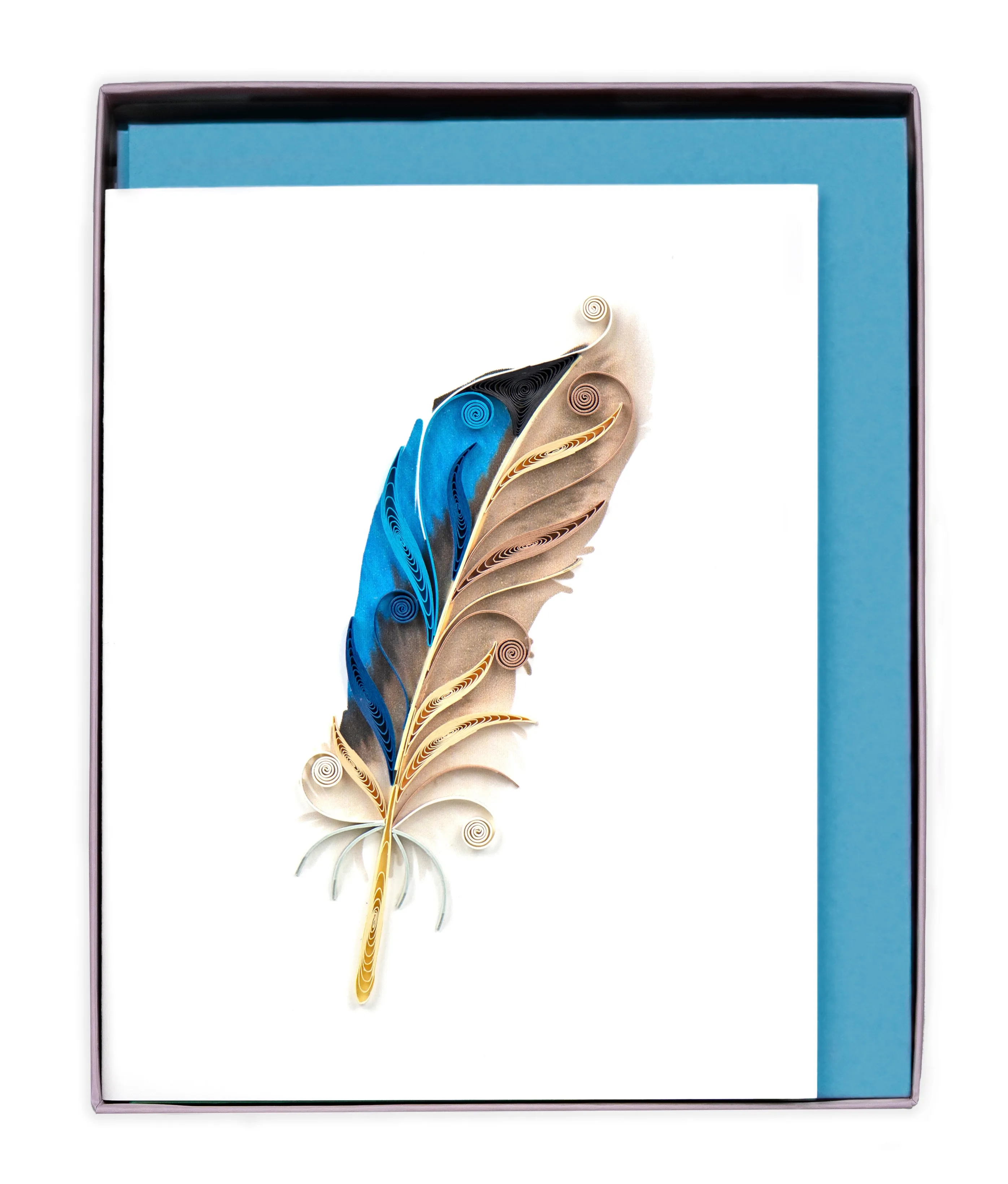 Quilled Feather Note Card Box Set