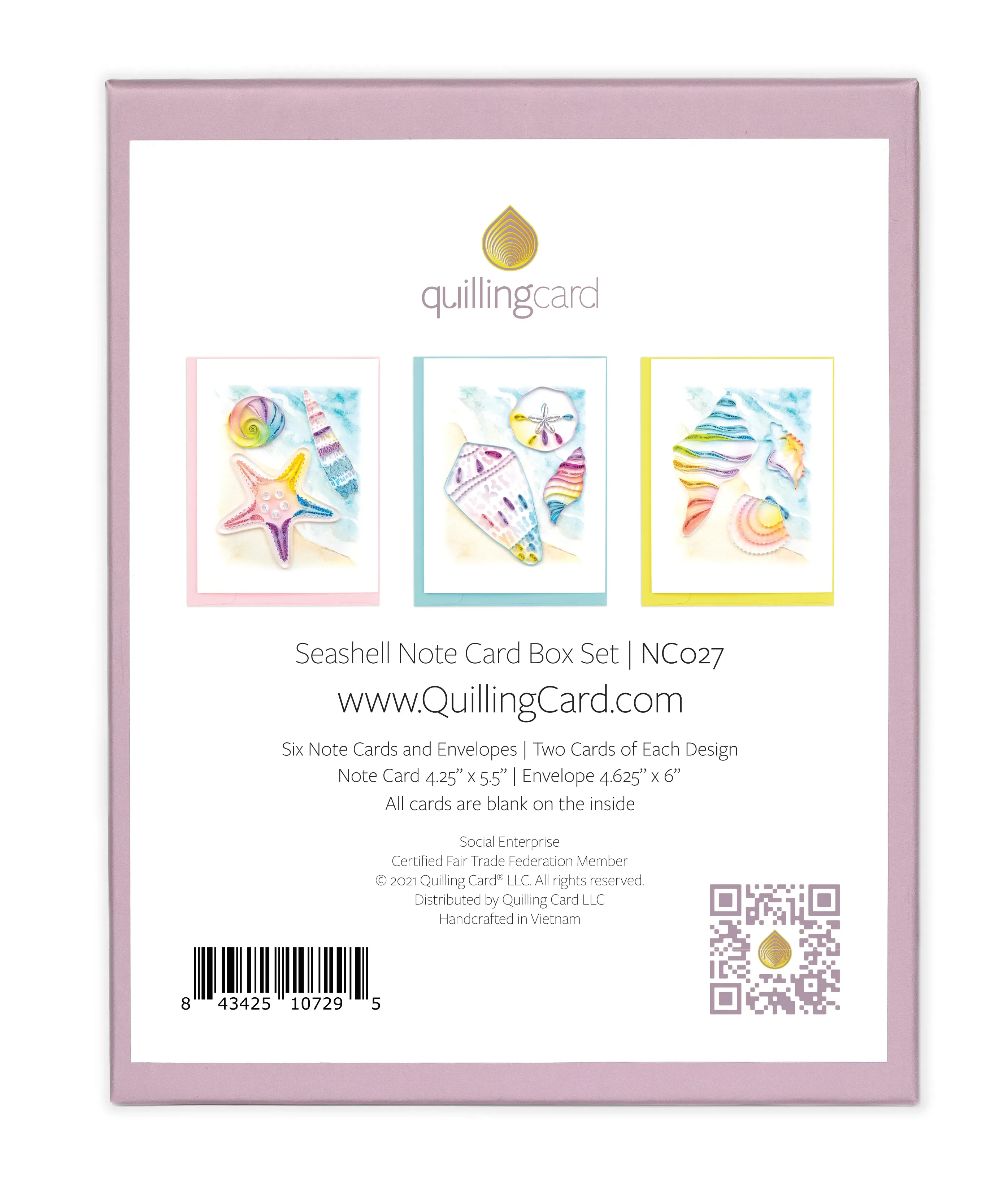 Quilled Seashell Note Card Box Set