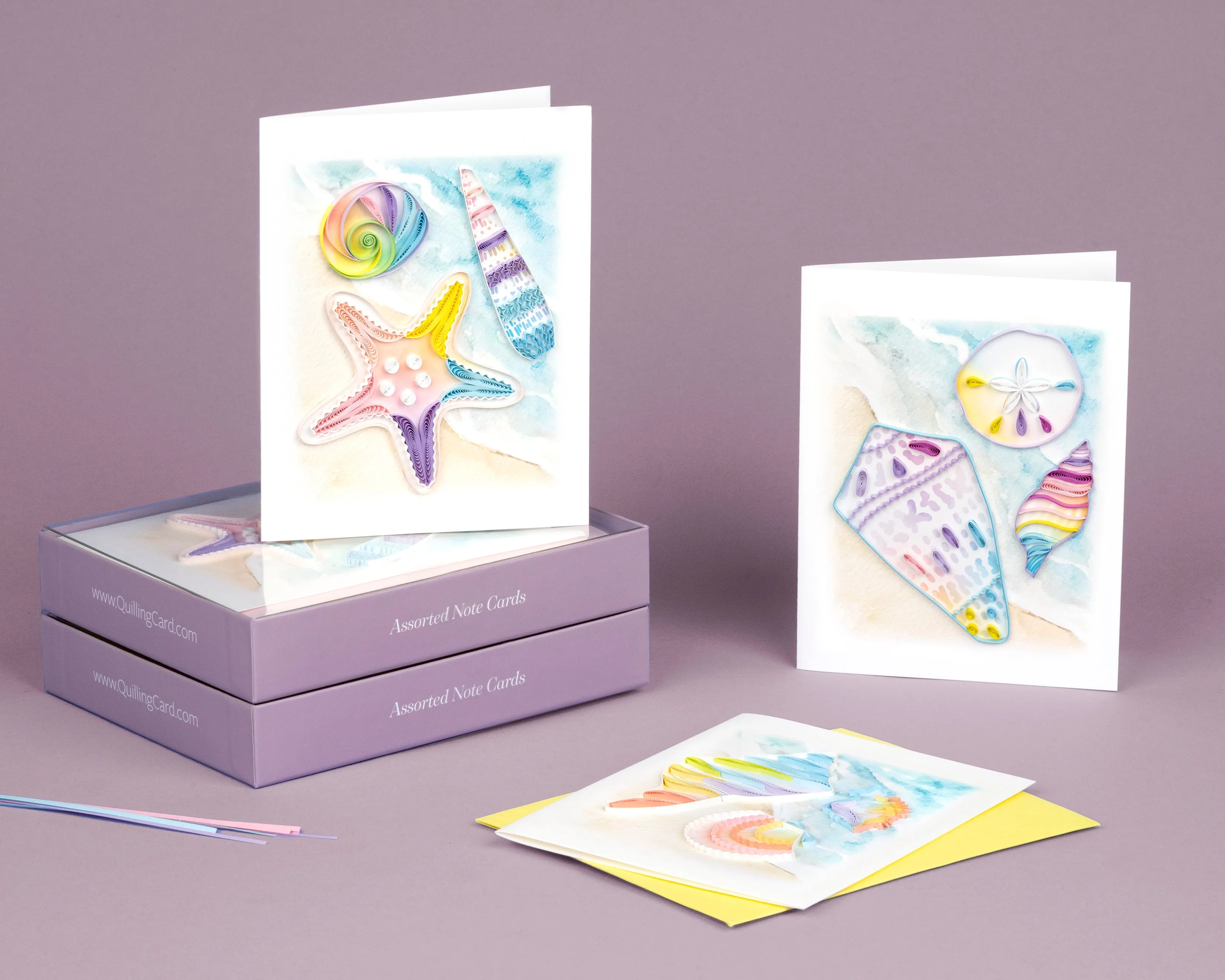 Quilled Seashell Note Card Box Set