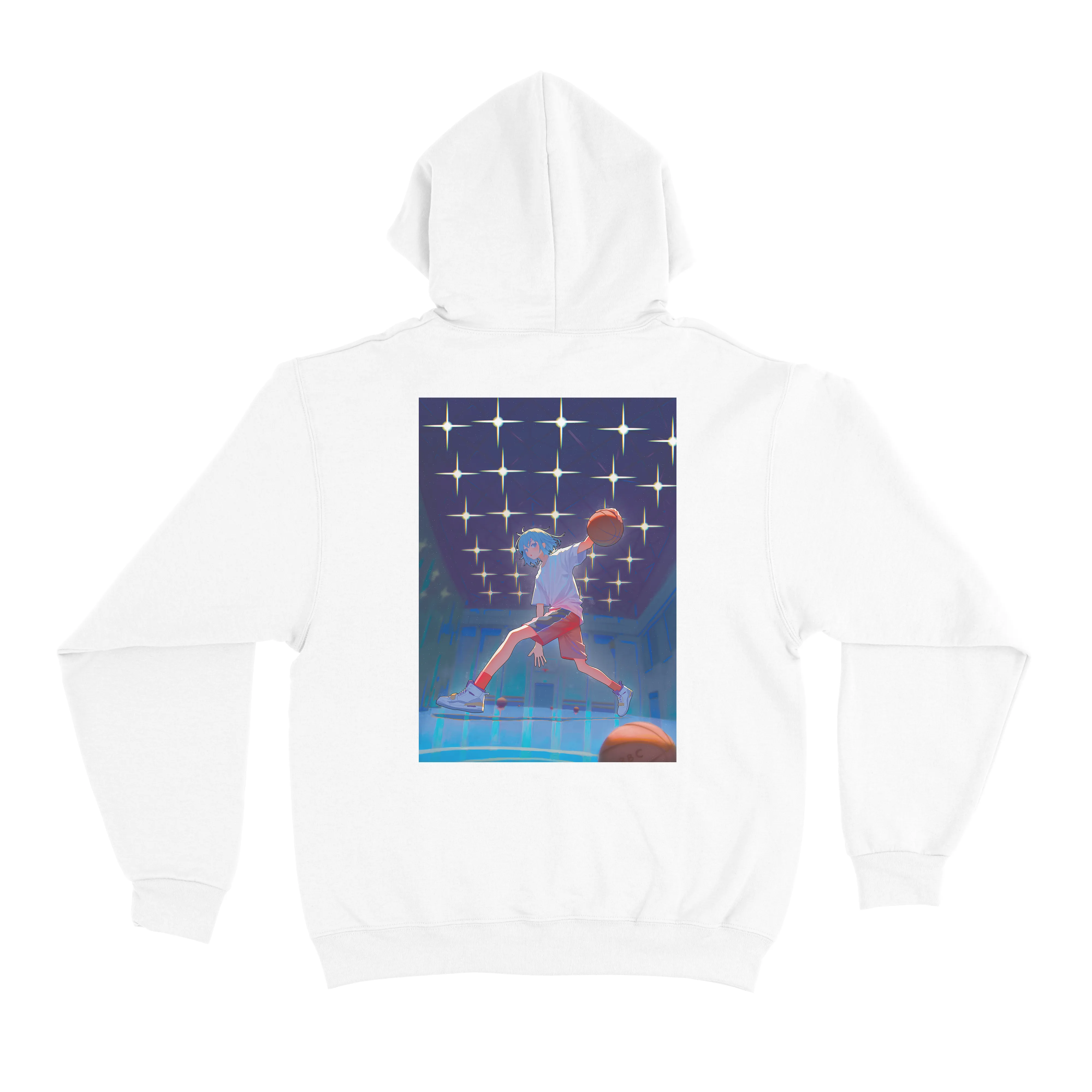 "Basket" Basic Hoodie White/Black