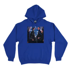 "Blue Spring " Basic Hoodie White/Cobalt Blue