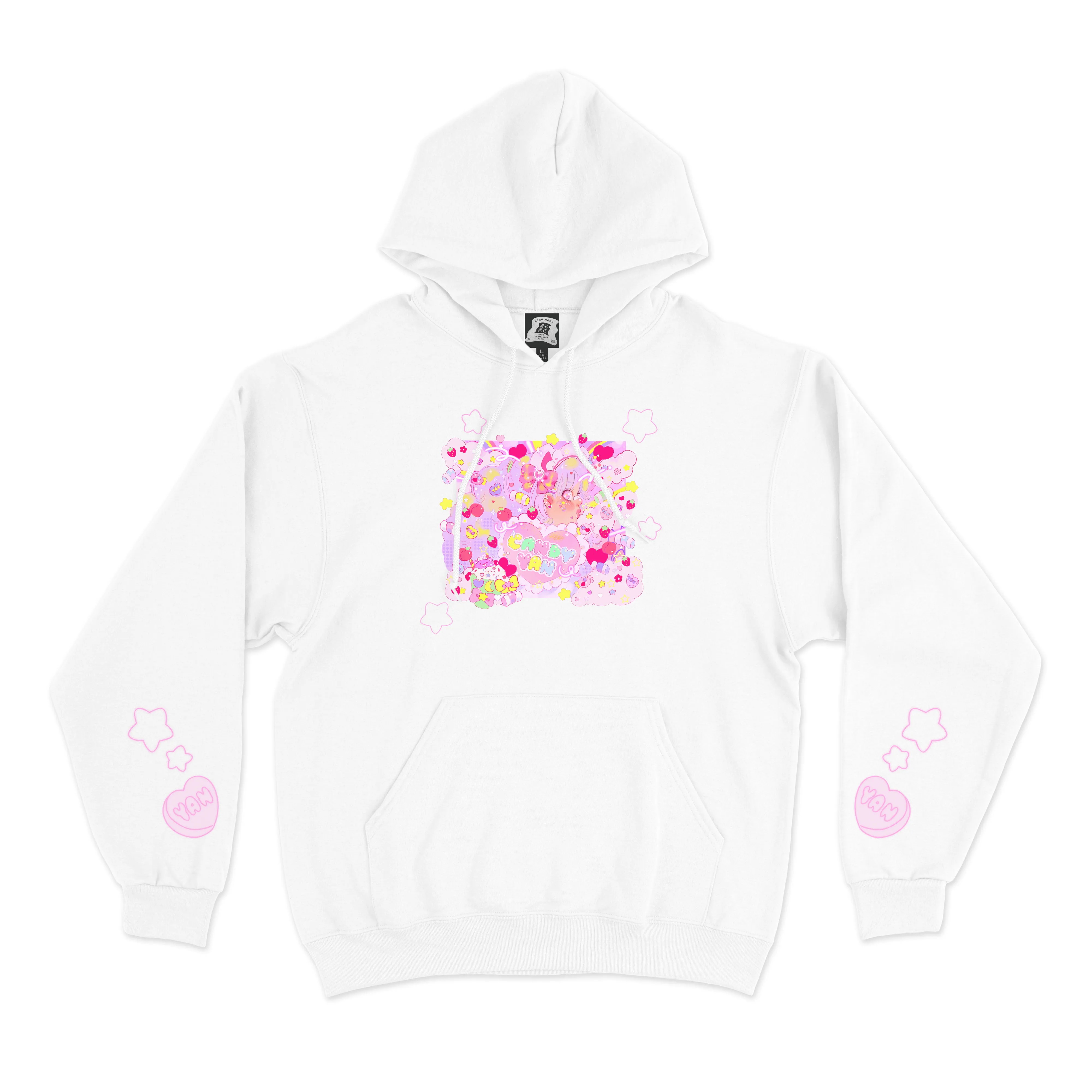 "Candy Yan" Basic Hoodie White