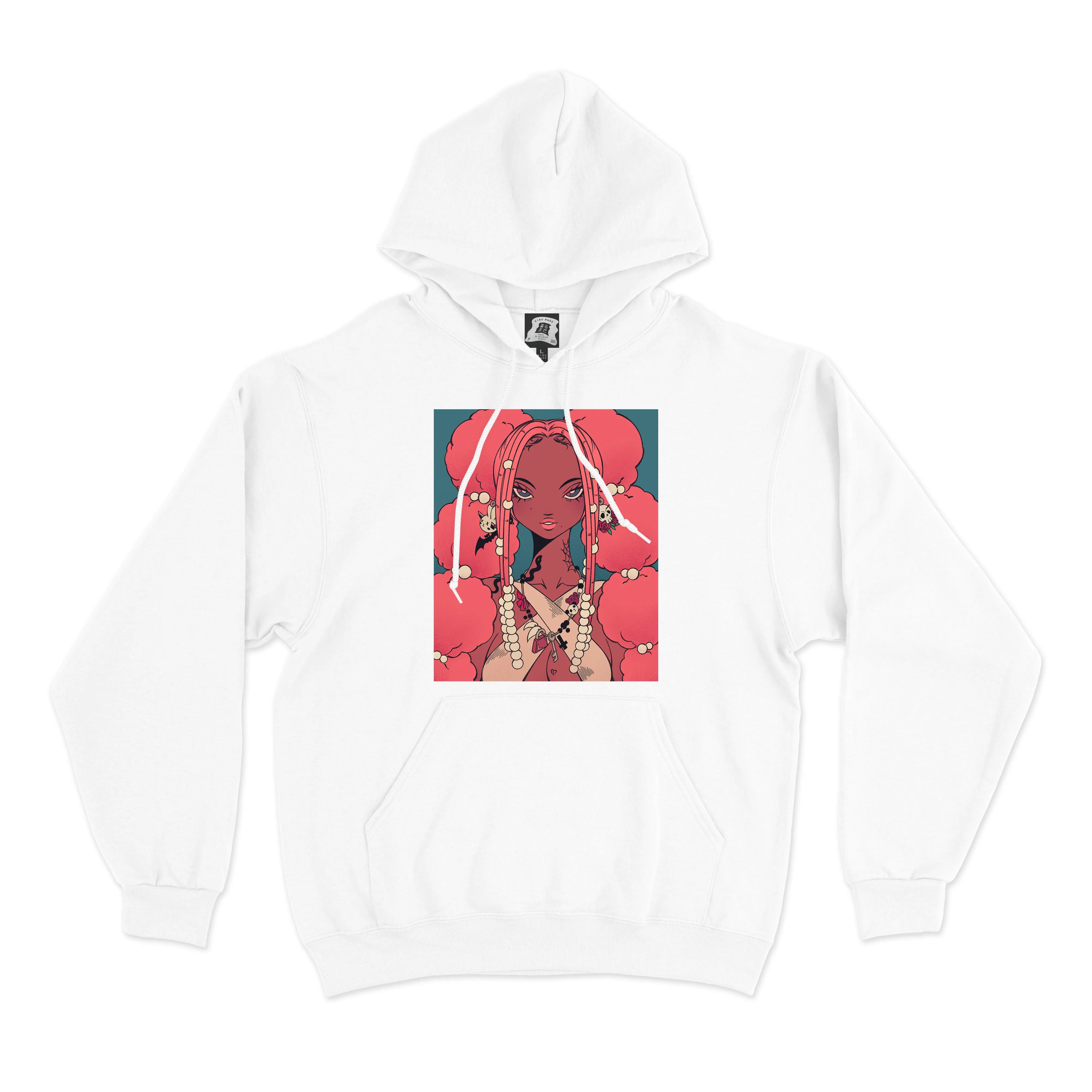 "Candyfloss" Basic Hoodie Black/White