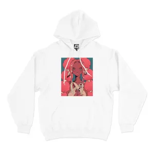"Candyfloss" Basic Hoodie Black/White