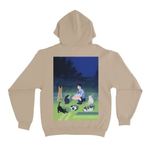 "Cat power " Basic Hoodie Beige