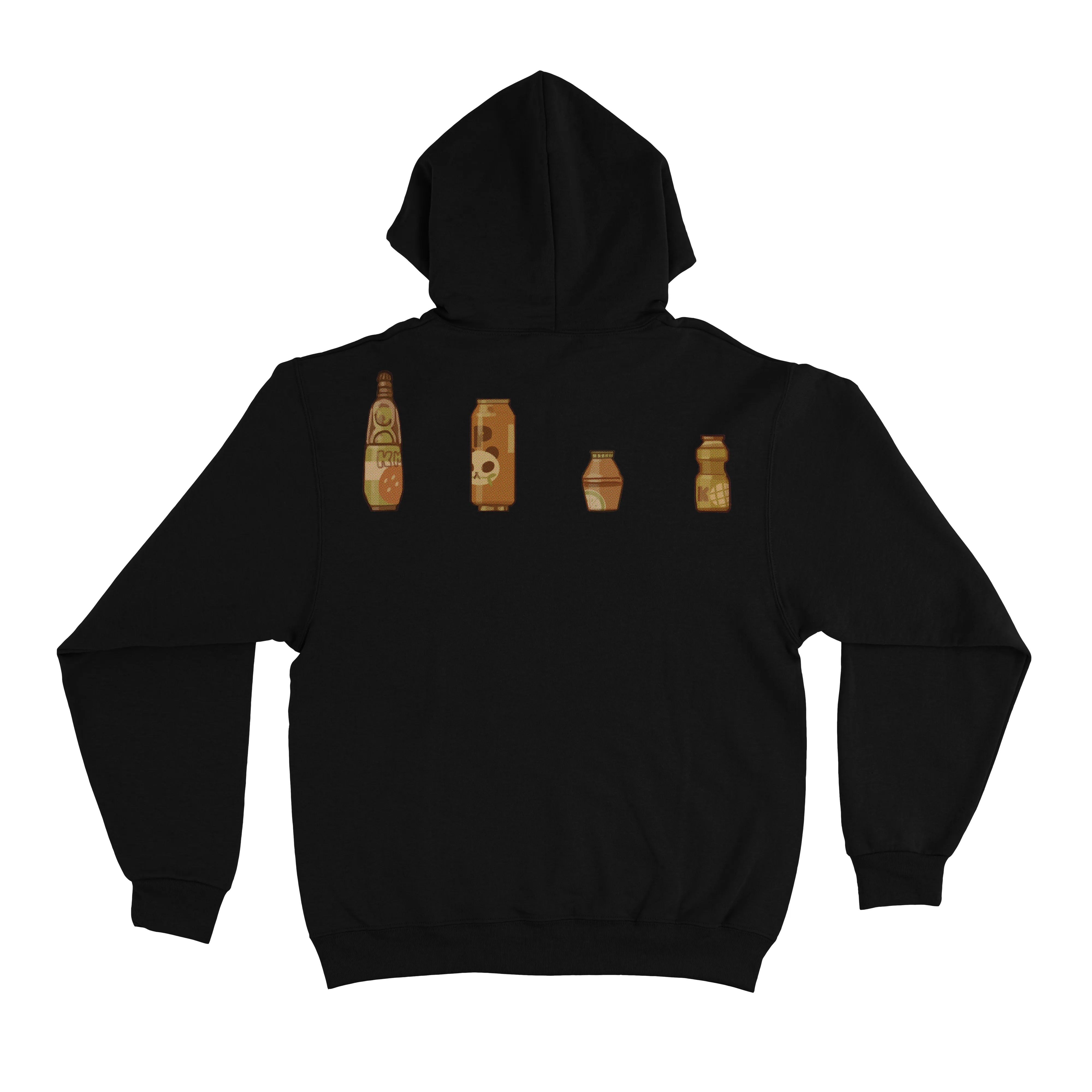 "Citrus Wolf" Basic Hoodie Black/White