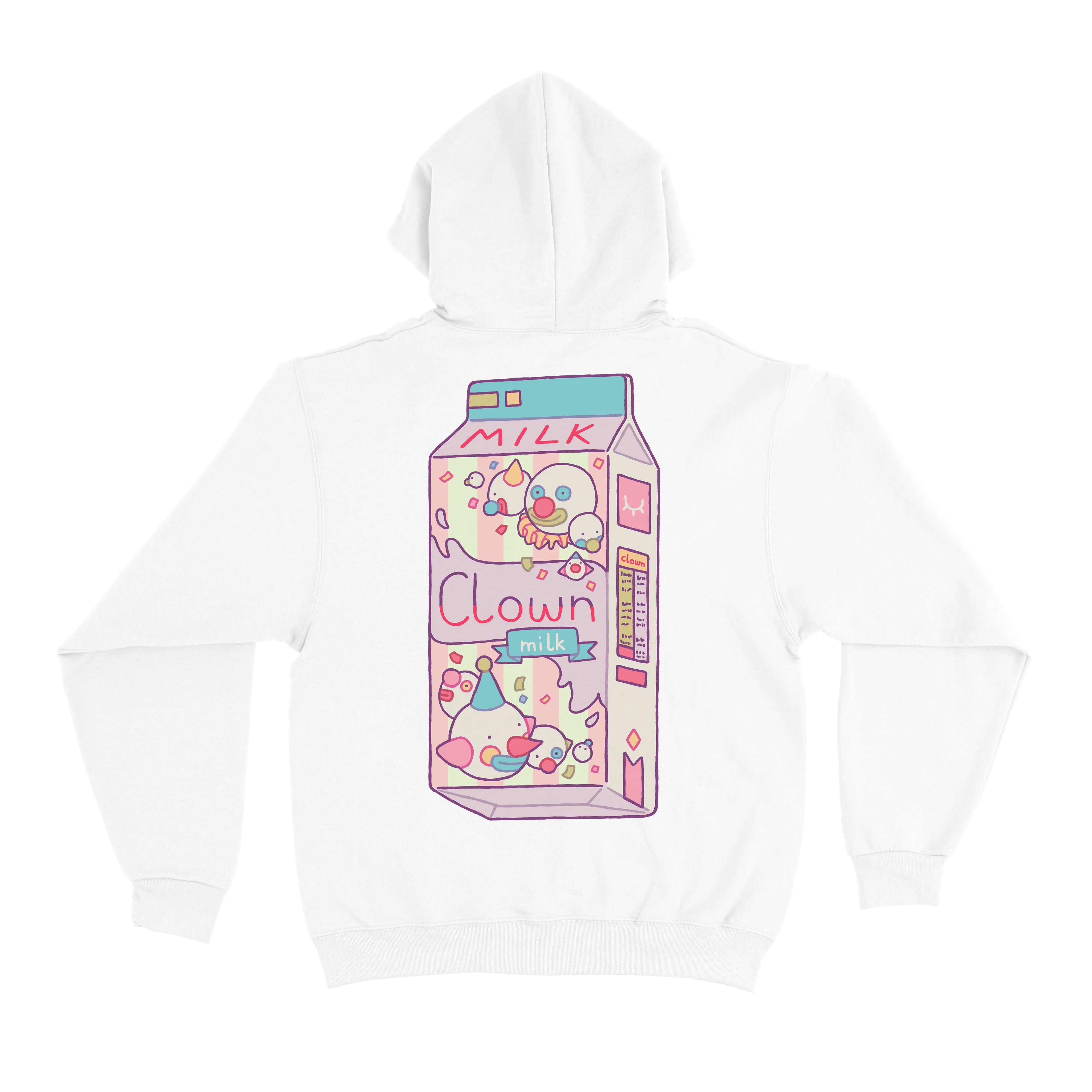 "Clown Milk" Basic Hoodie White/Pink