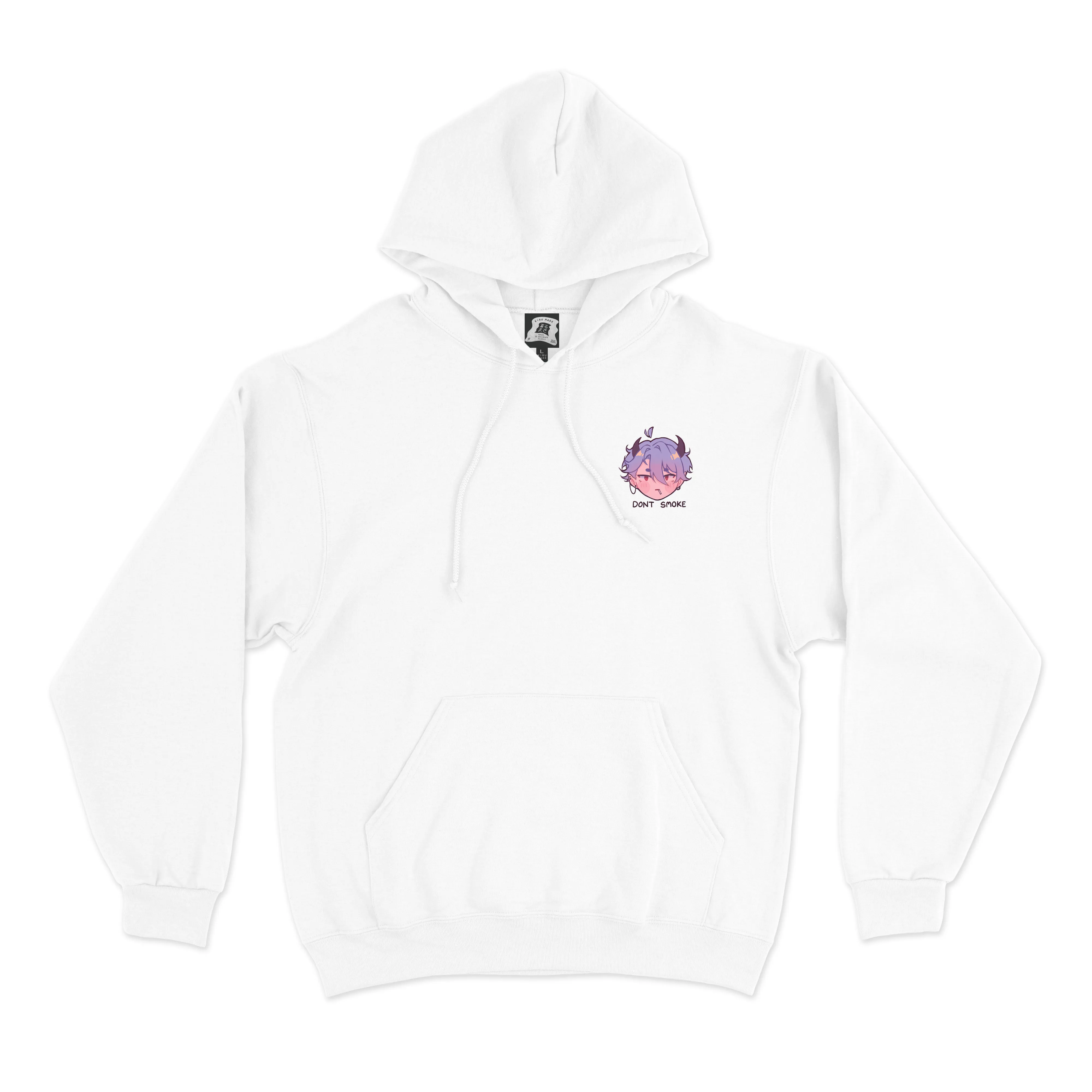 "Don't Smoke" Basic Hoodie White/Black