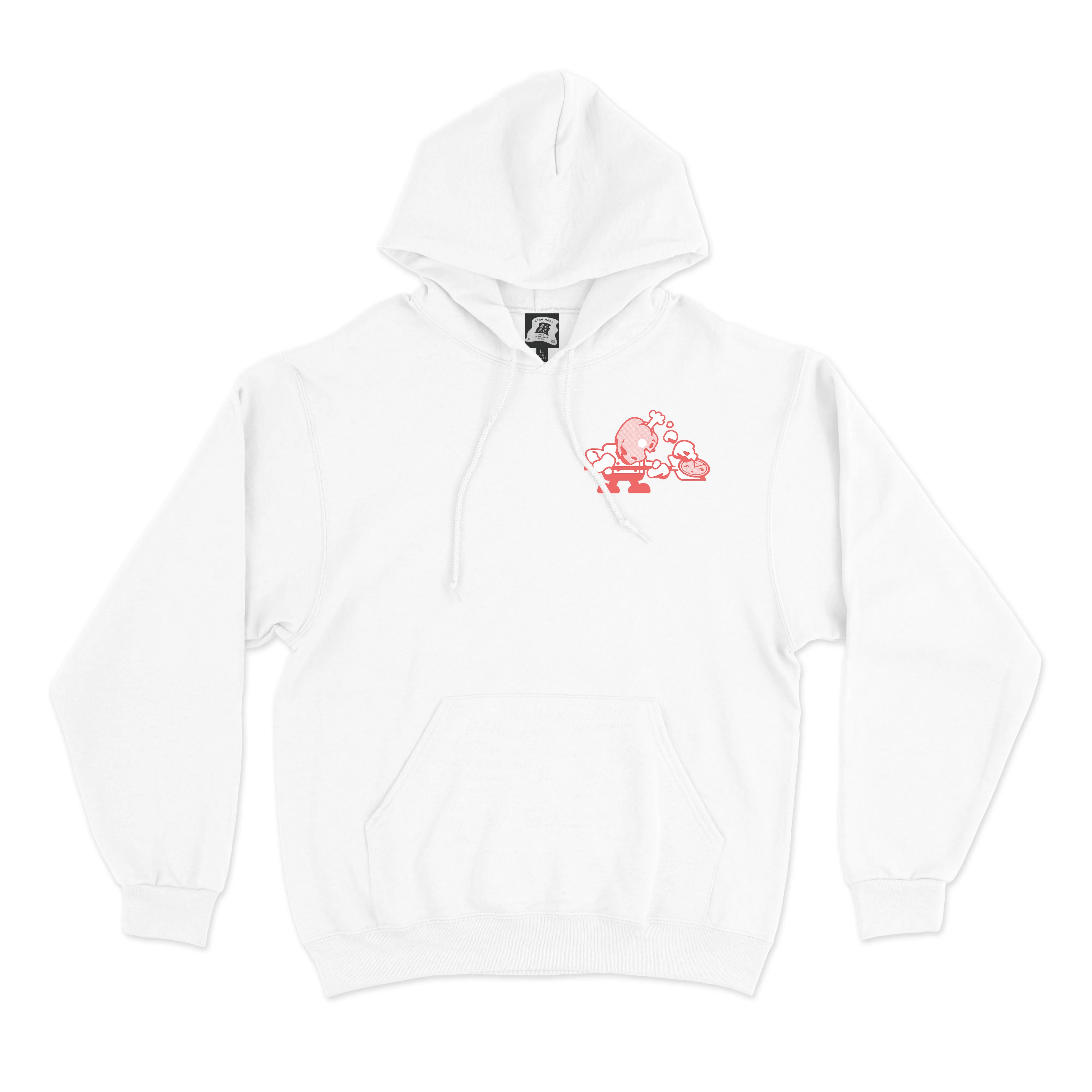 "Everbody Loves Pizza" Basic Hoodie White