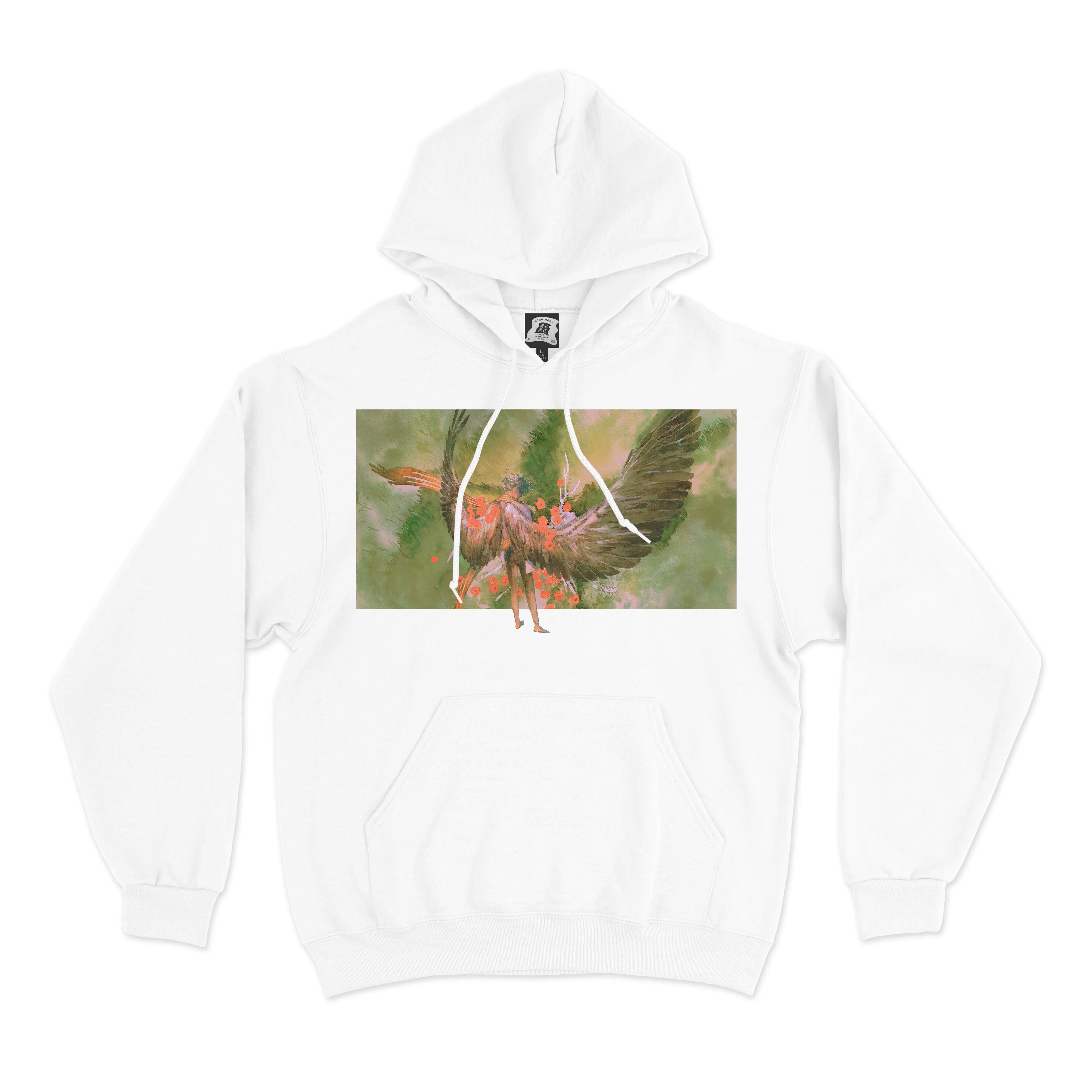 "Eyeline 1" Basic Hoodie White/Pink