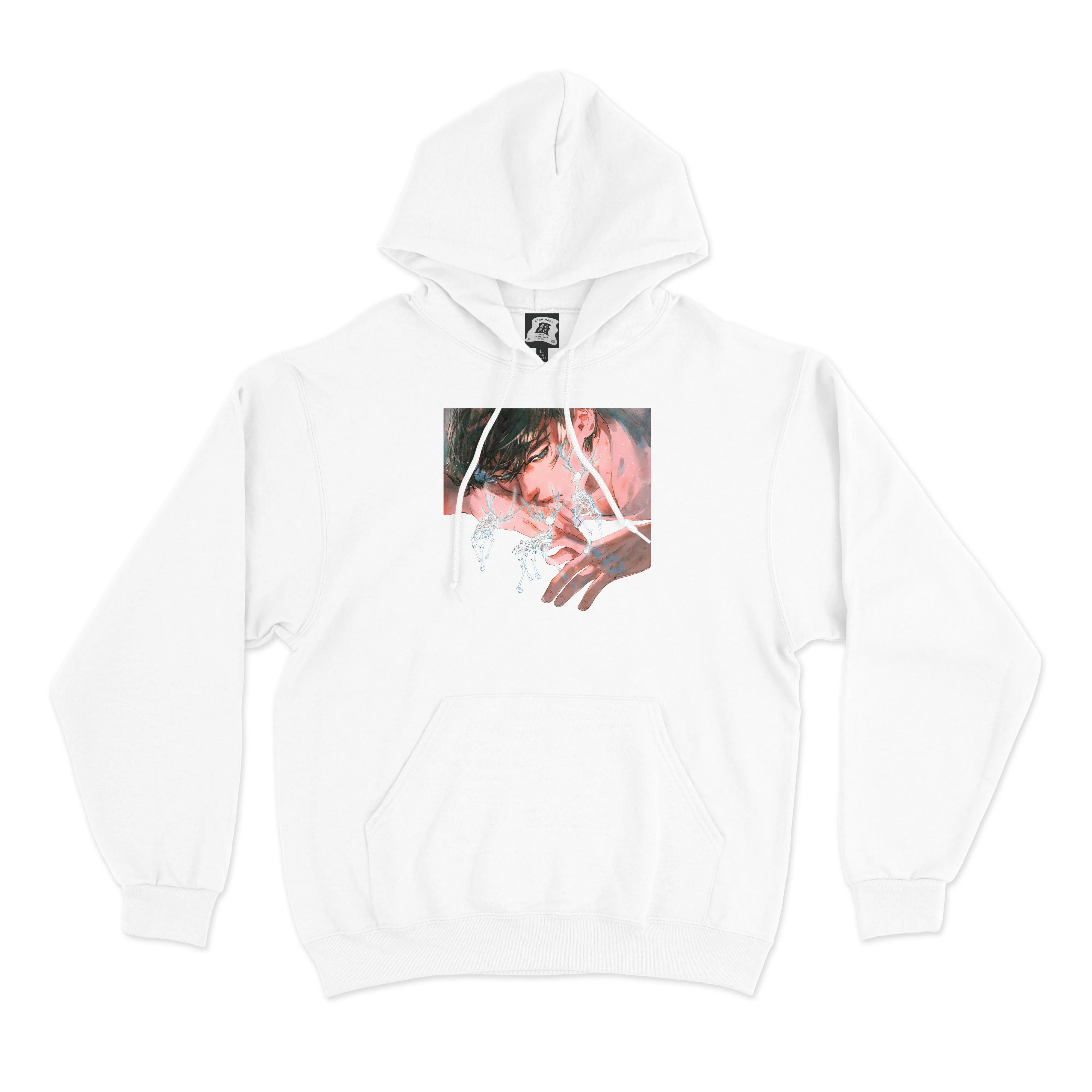 "Eyeline 8" Basic Hoodie White