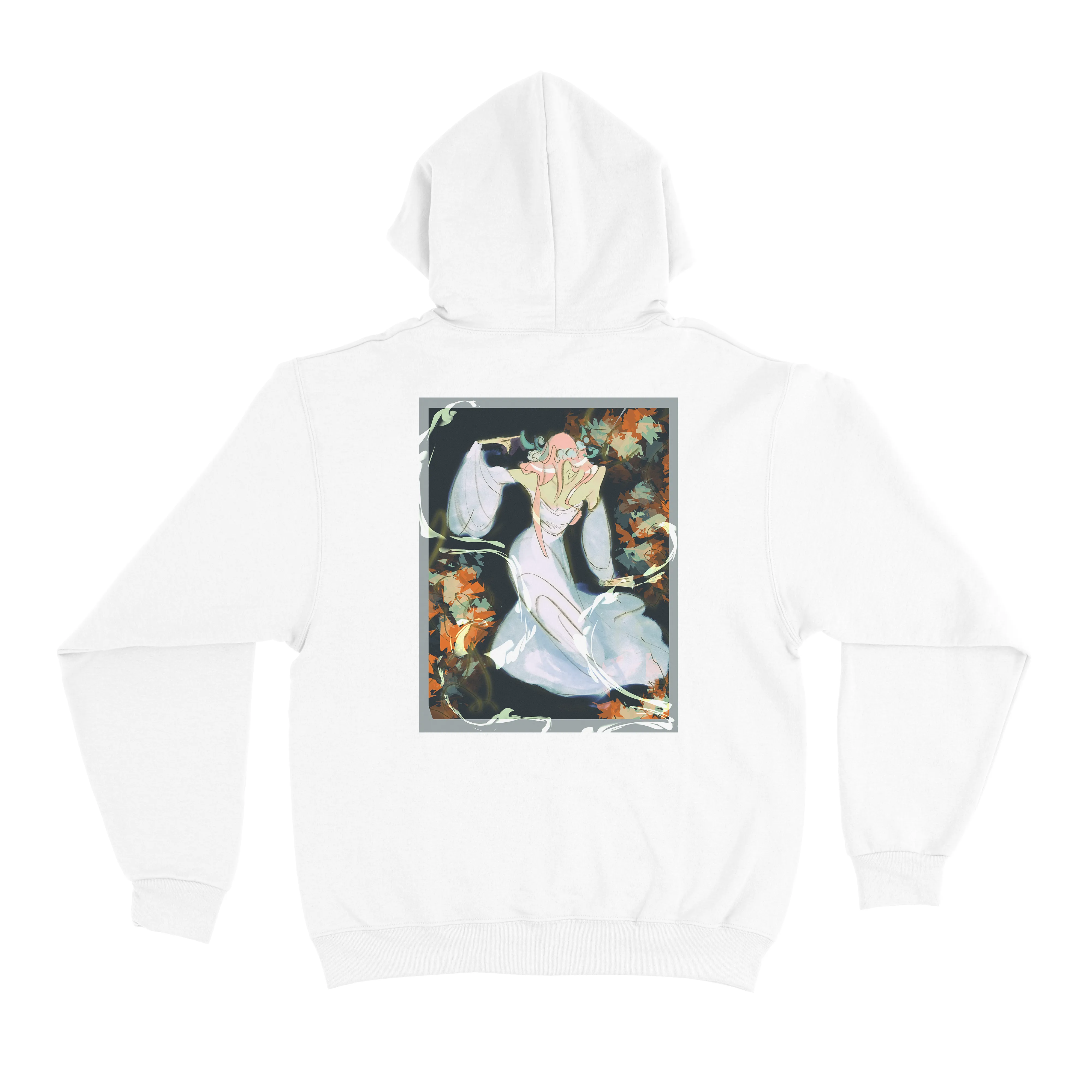 "Floral Field" Basic Hoodie White