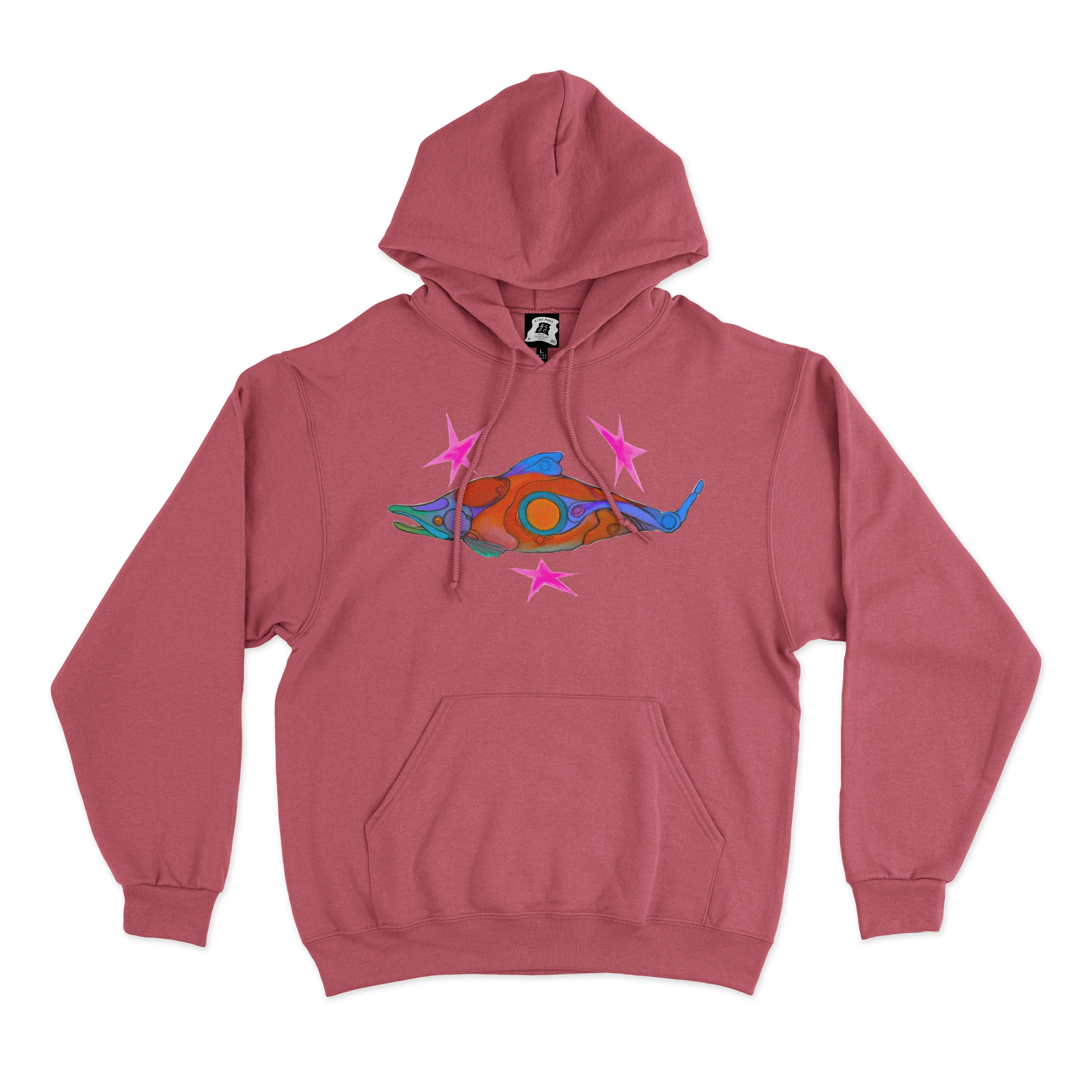 "Freshwater Gemini" Basic Hoodie White/Pink