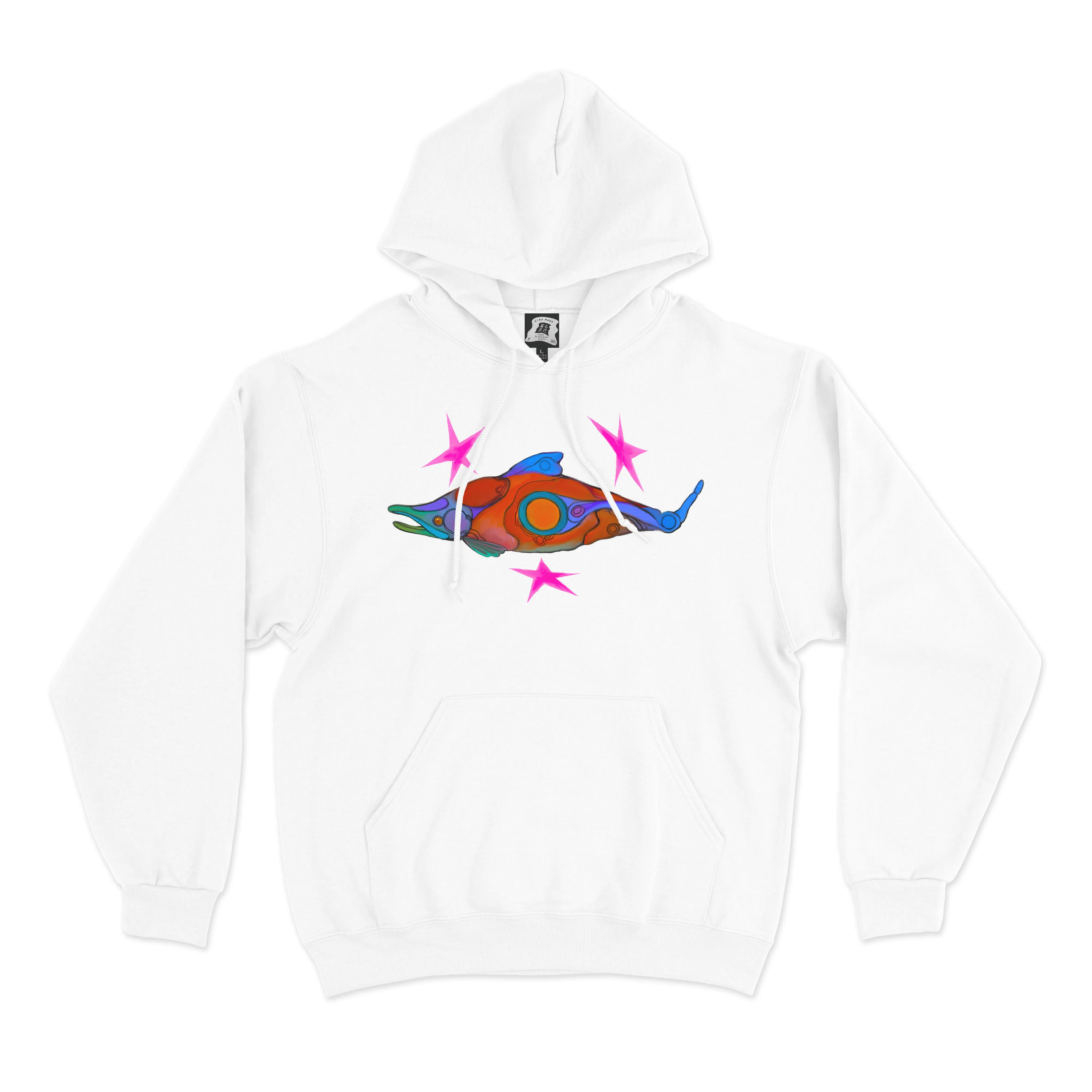 "Freshwater Gemini" Basic Hoodie White/Pink