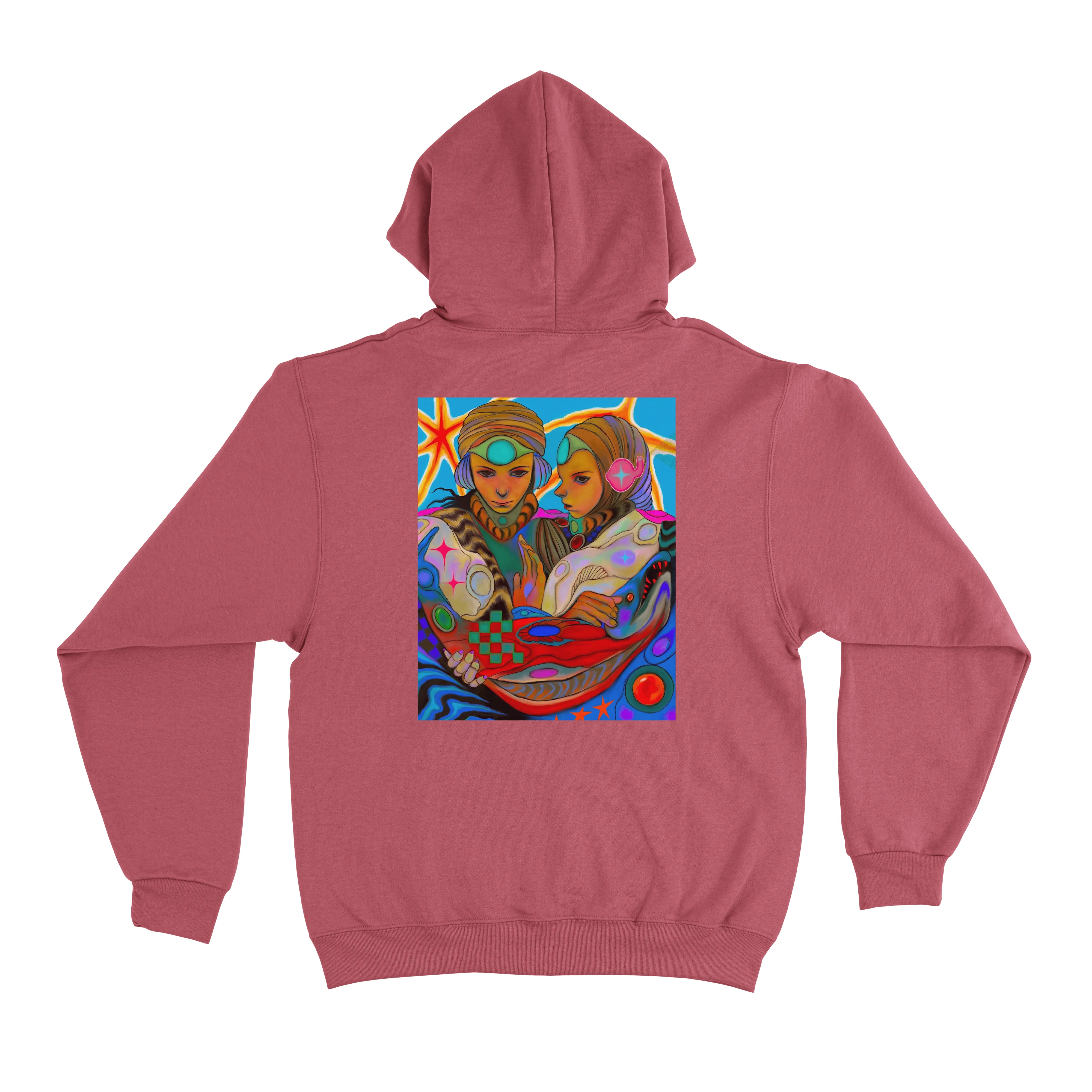 "Freshwater Gemini" Basic Hoodie White/Pink