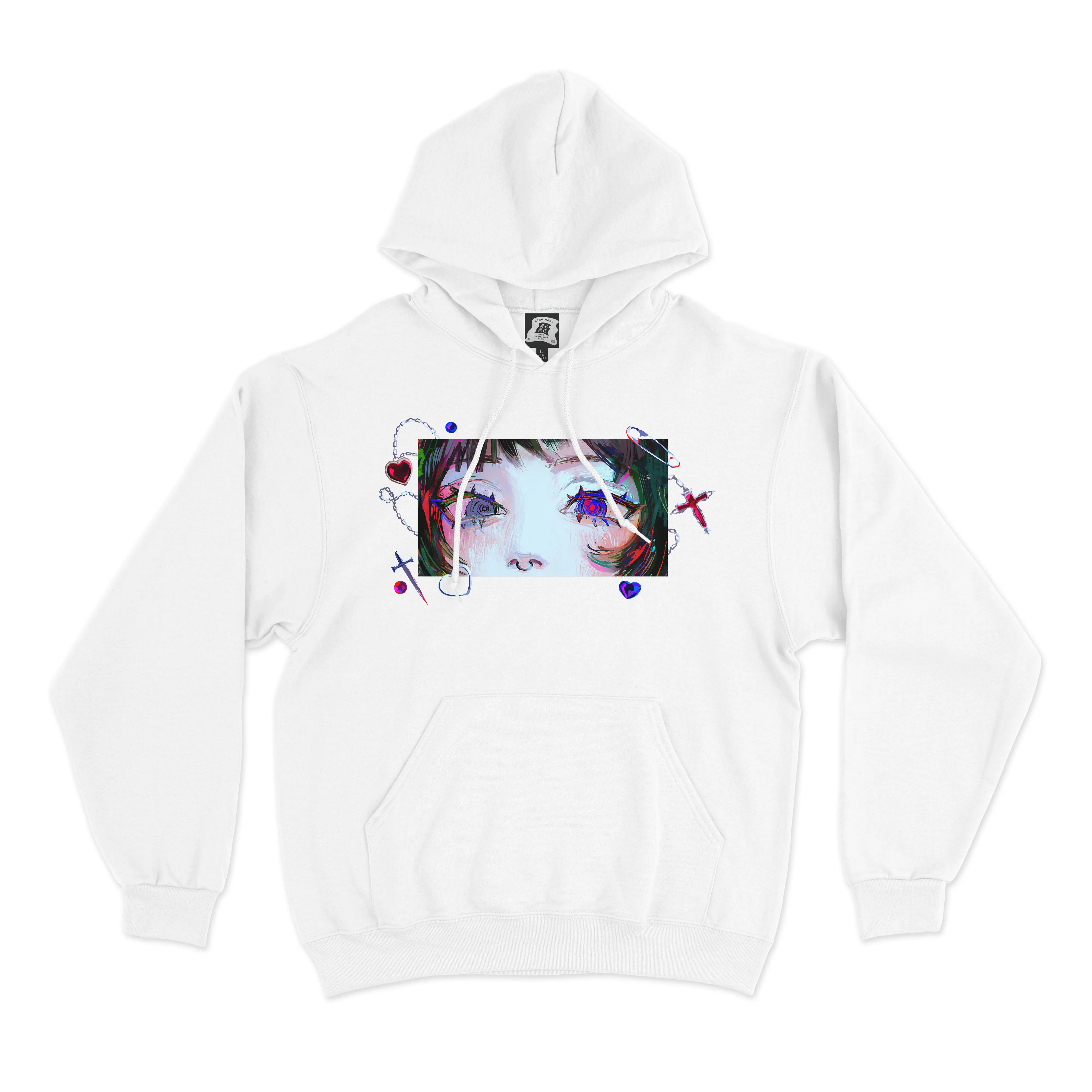 "Gems" Basic Hoodie White