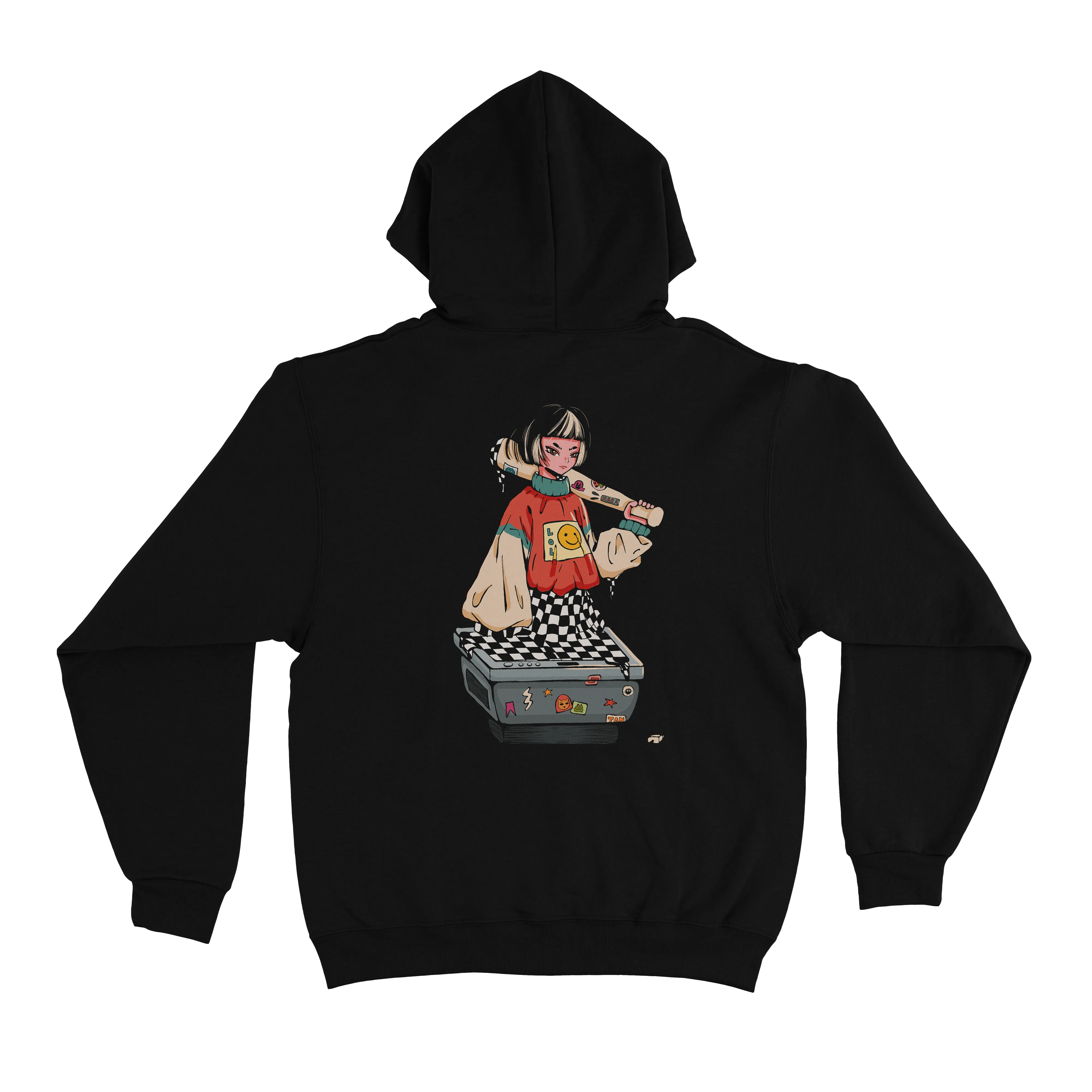 "Girl On TV" Basic Hoodie Black