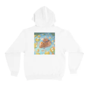 "Happy Day" Basic Hoodie White/Beige