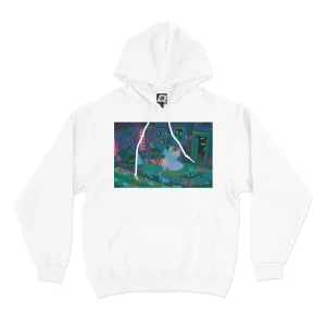 "Haunted House" Basic Hoodie White/Black/Cobalt Blue