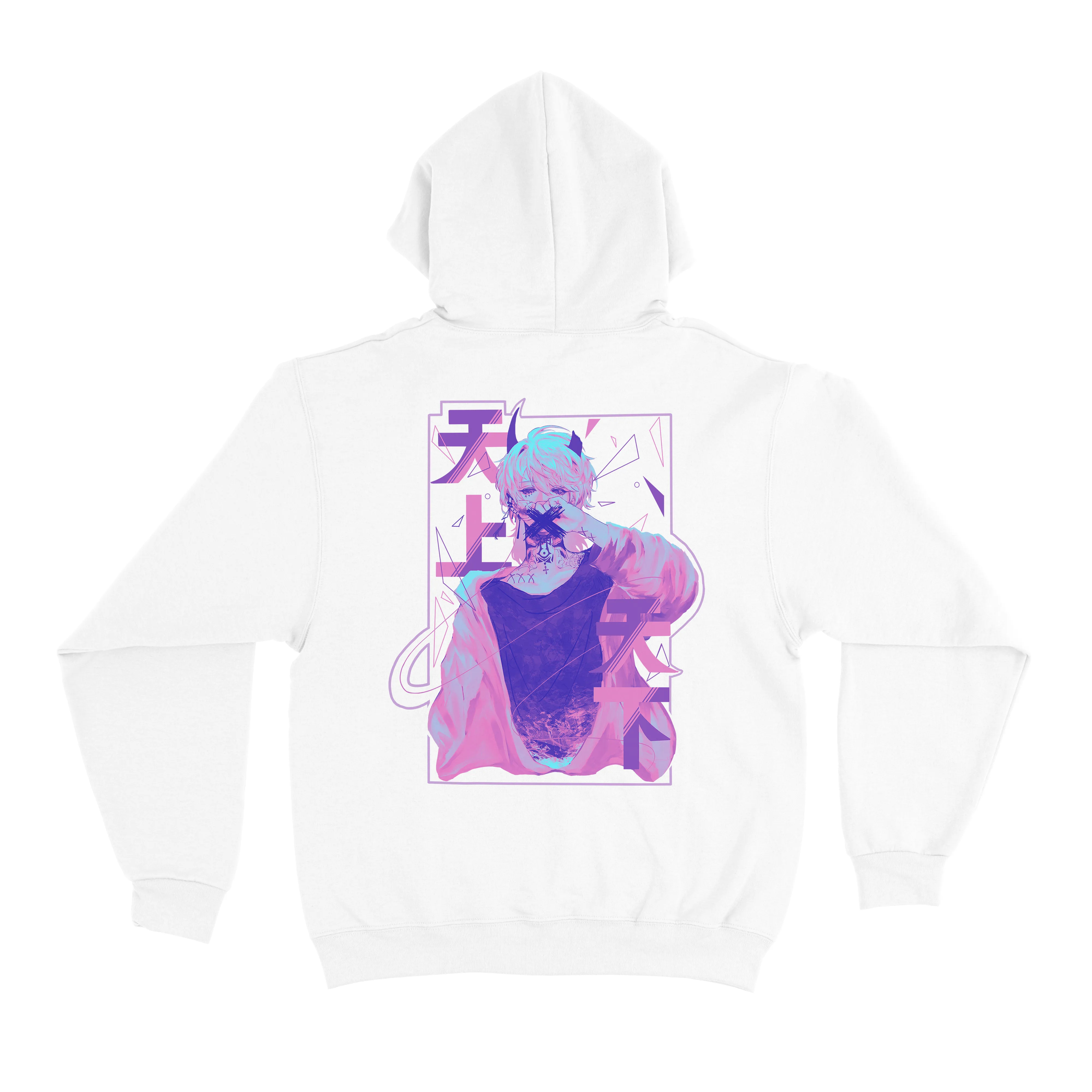 "Heaven and Earth" Basic Hoodie Black/White