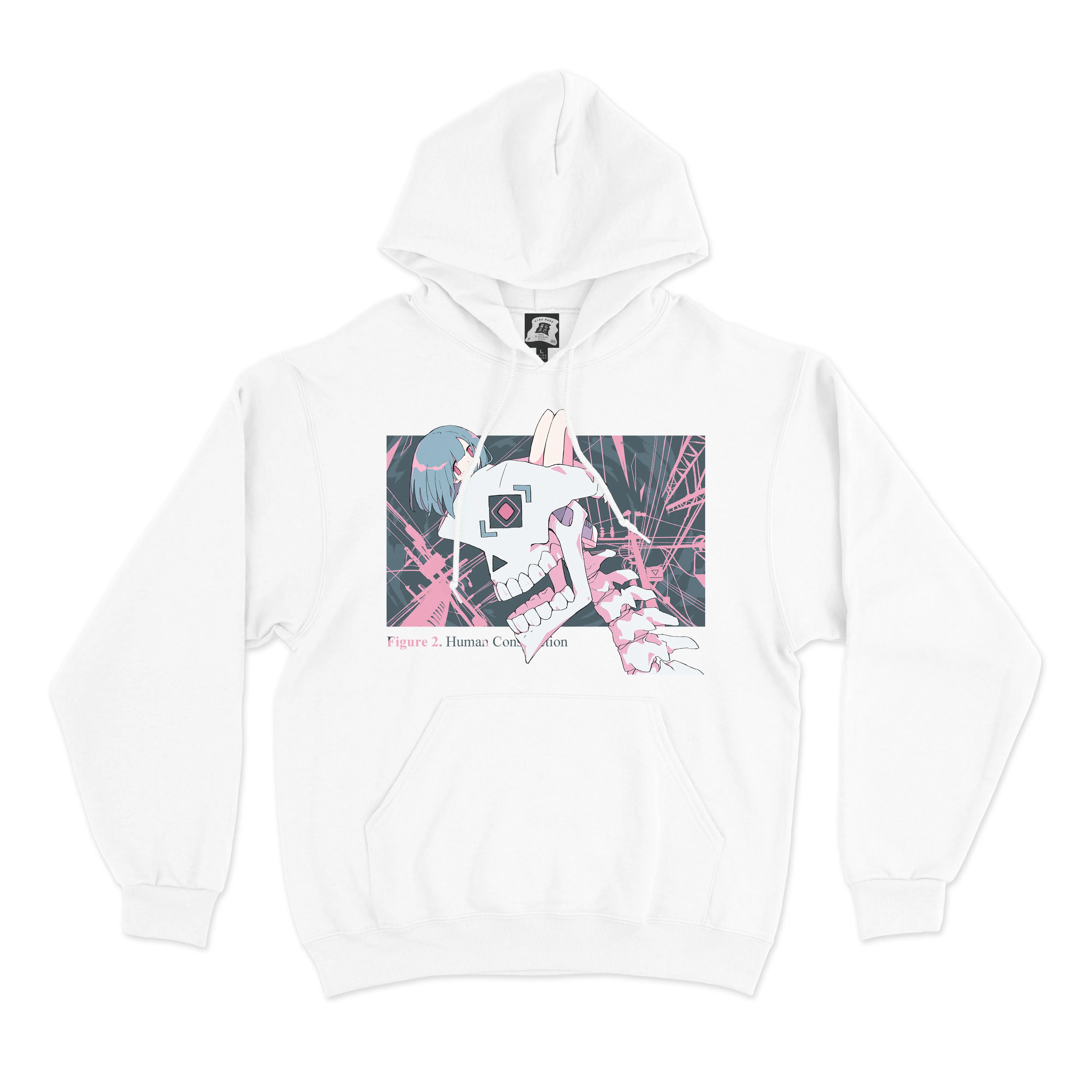 "Human Construction" Basic Hoodie White