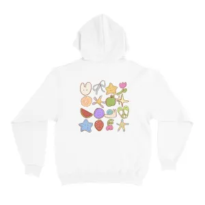 "Jai"  Basic Hoodie White/Beige