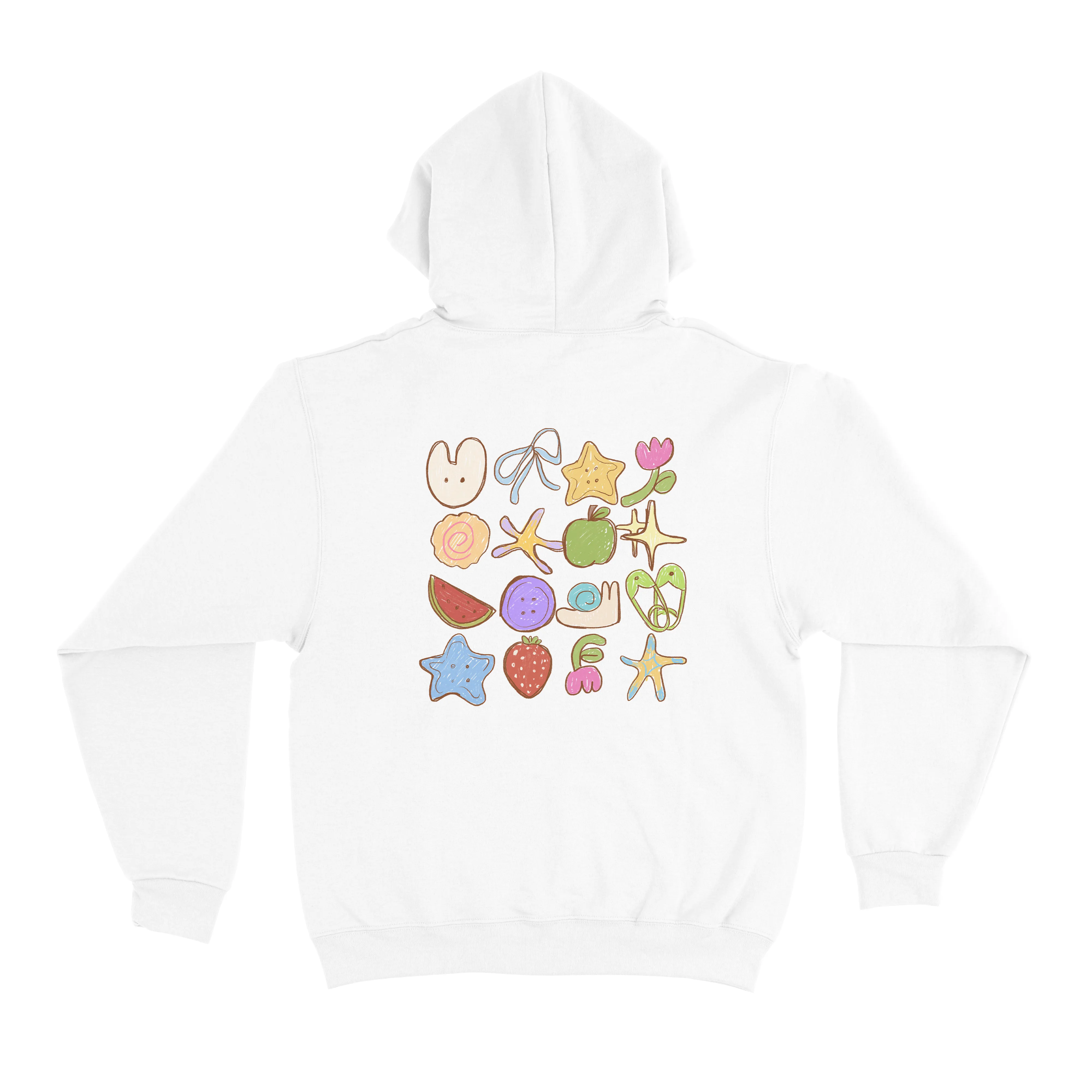 "Jai"  Basic Hoodie White/Beige