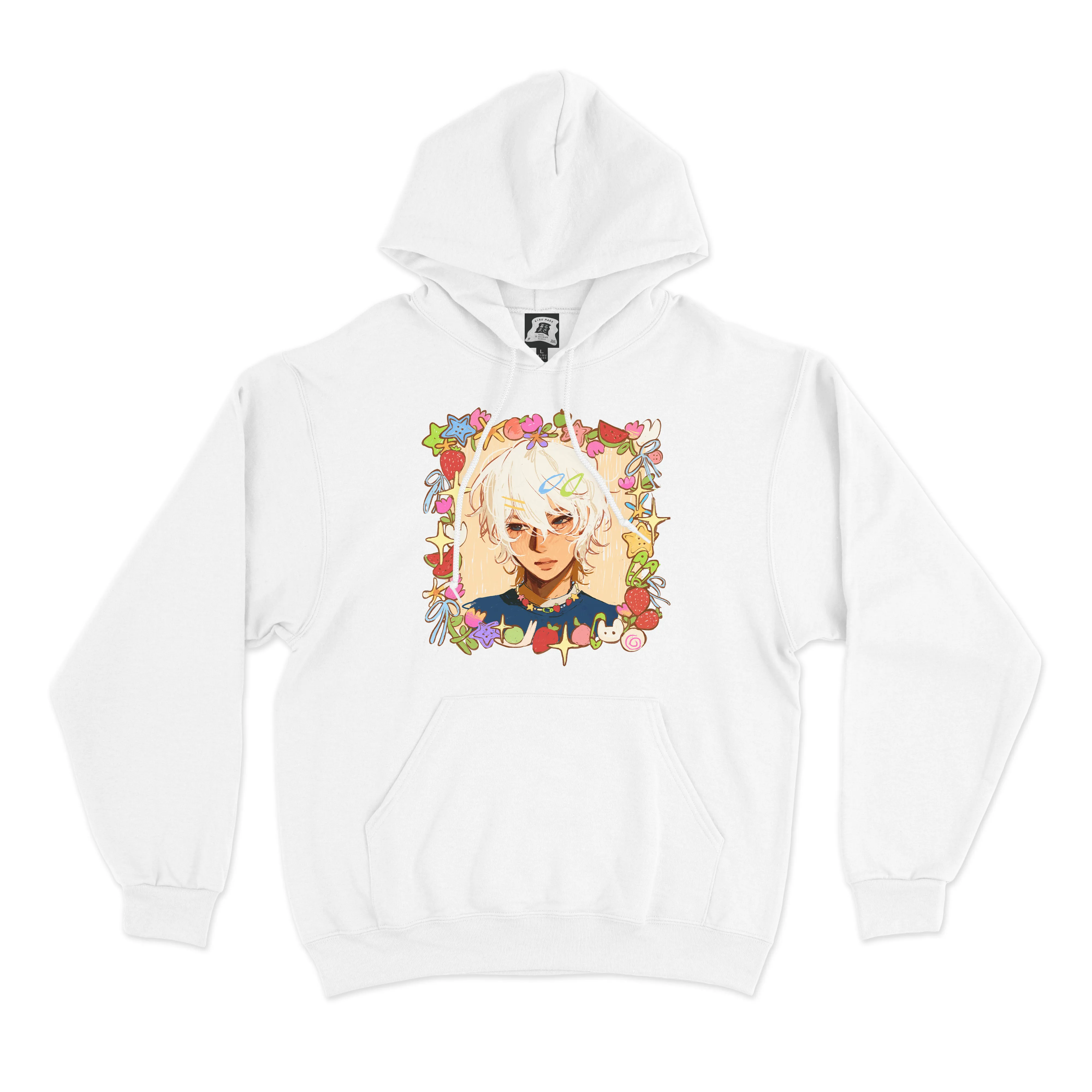 "Jai"  Basic Hoodie White/Beige