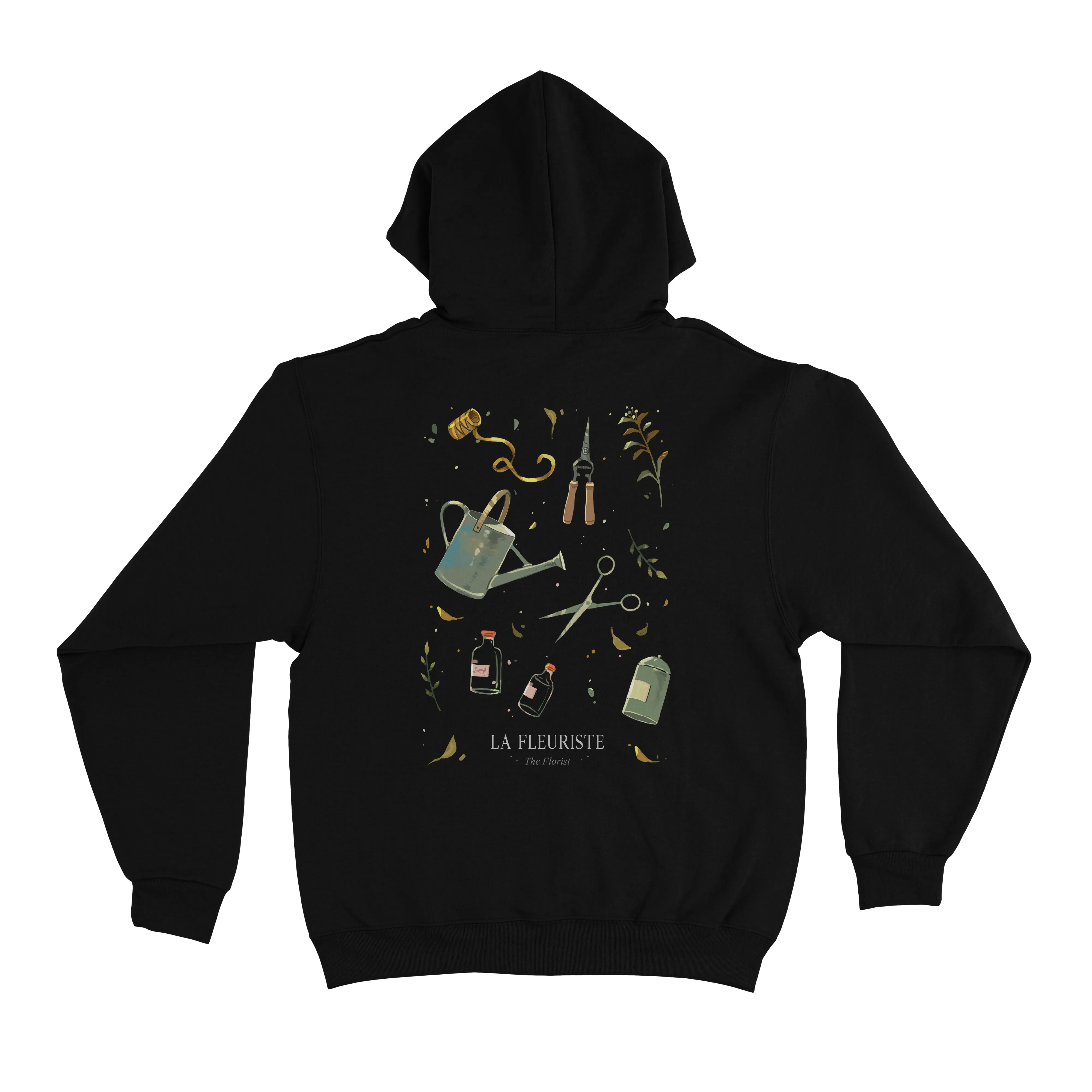 "La Fleuriste" Basic Hoodie White/Black